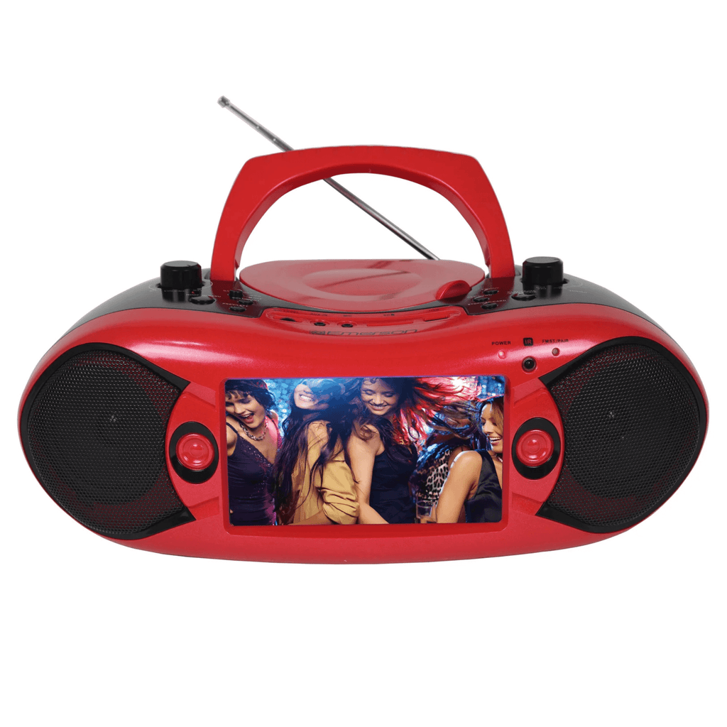 Emerson 7" Bluetooth TV DVD Boombox Red - Refurbished