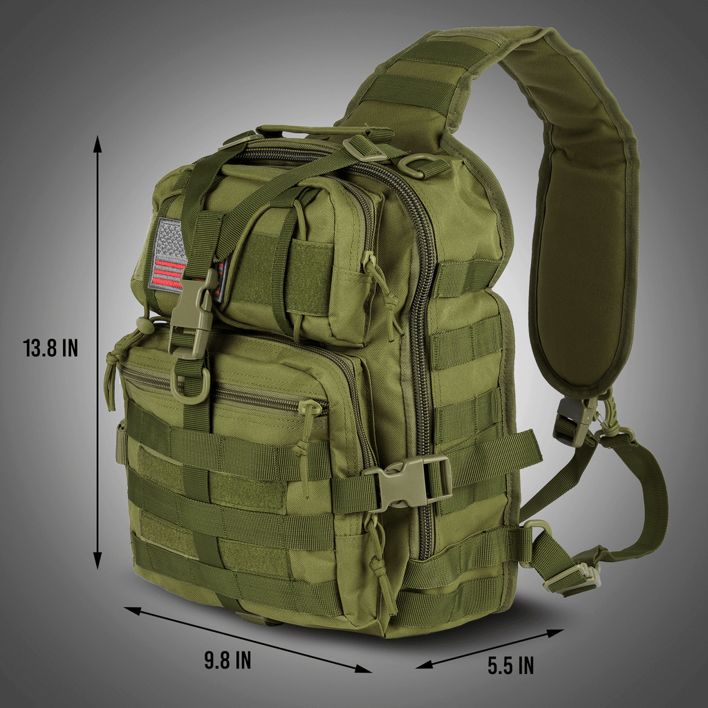 XGear Tactical 14L Range Sling Bag Backpack with Adjustable Strap