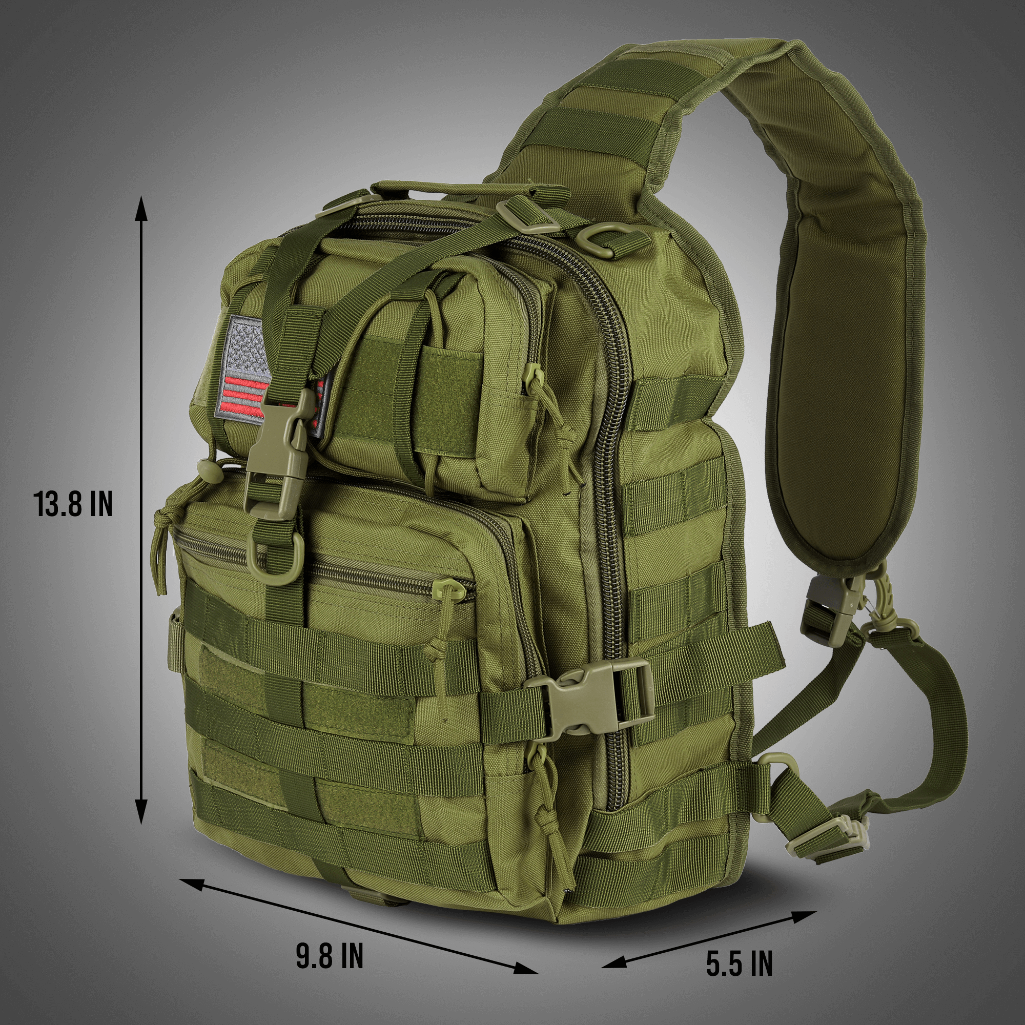 XGear Tactical 14L Range Sling Bag Backpack with Adjustable Strap