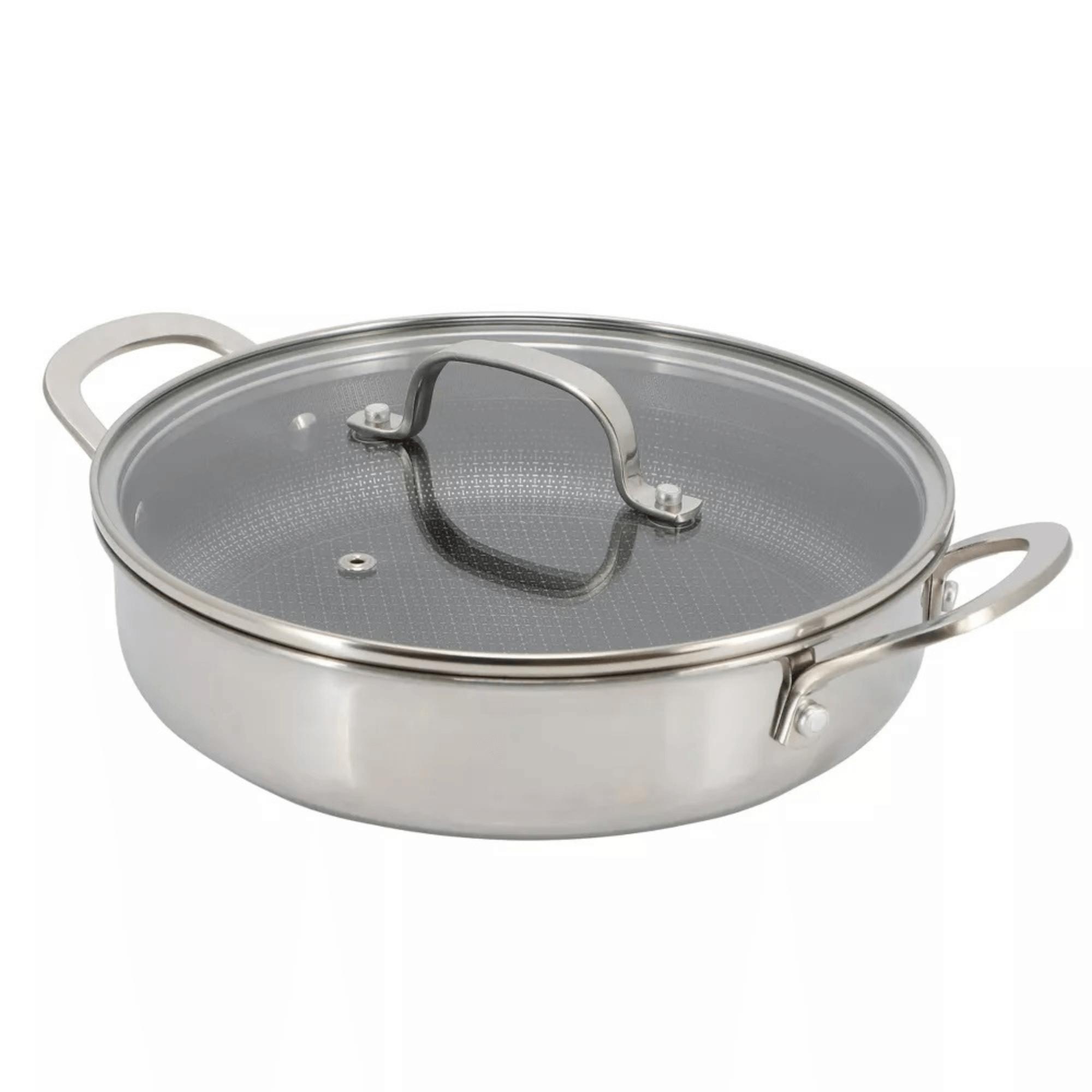 Better Chef 10-Inch 3-Ply Stainless Steel Nonstick Deep Fry Pan with Lid