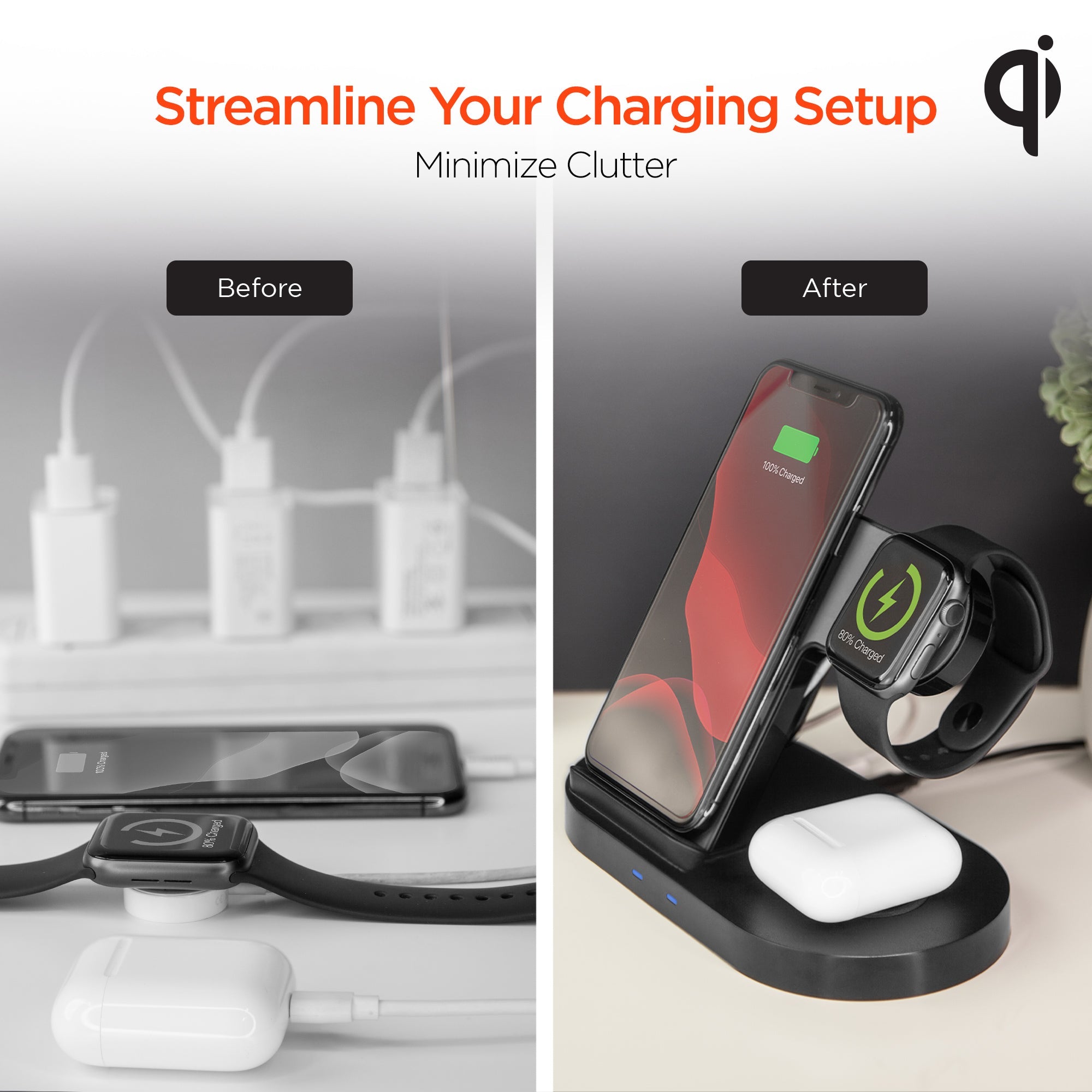 HyperGear 3-in-1 Wireless Charging Dock