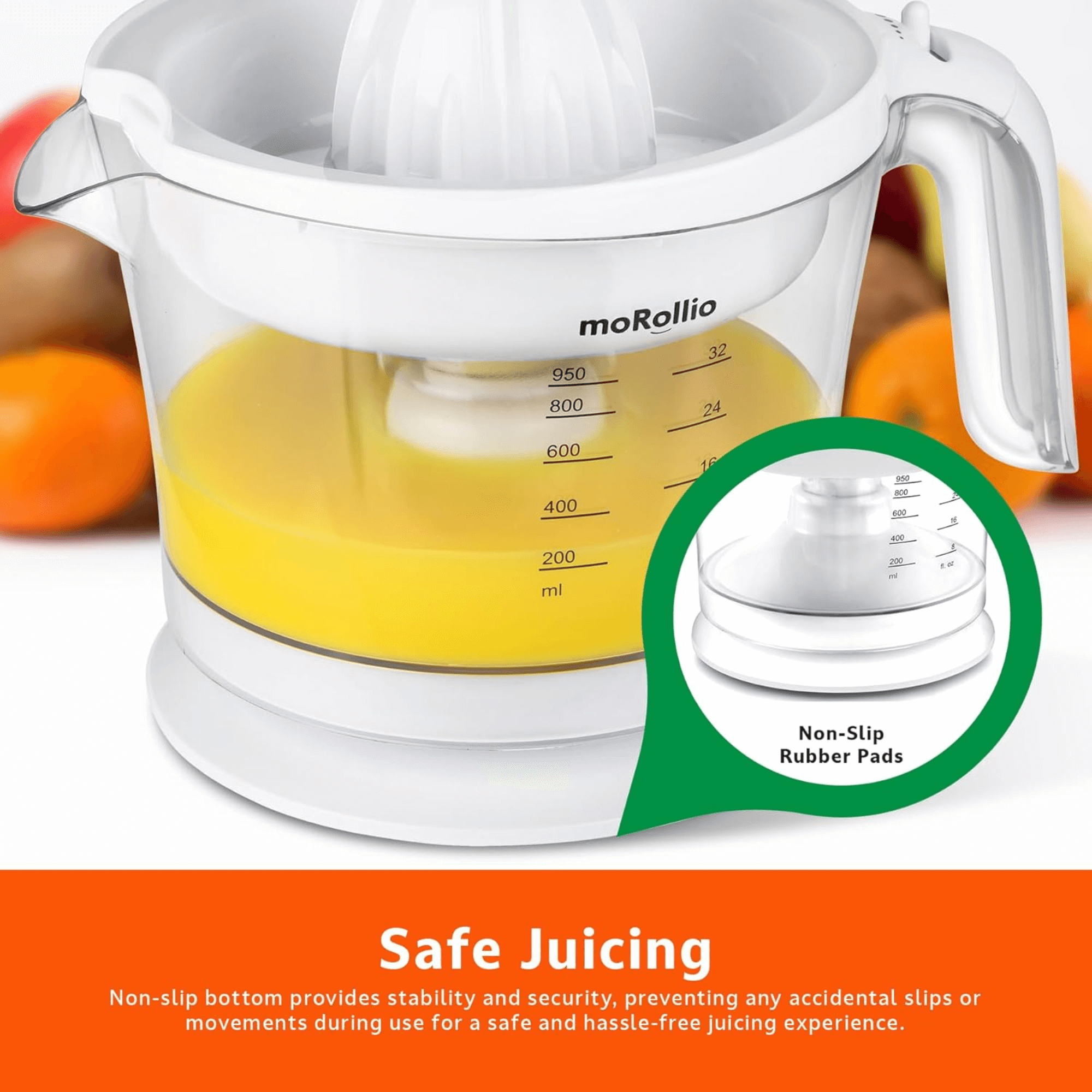 moRollio Compact 32oz Electric Citrus Juicer