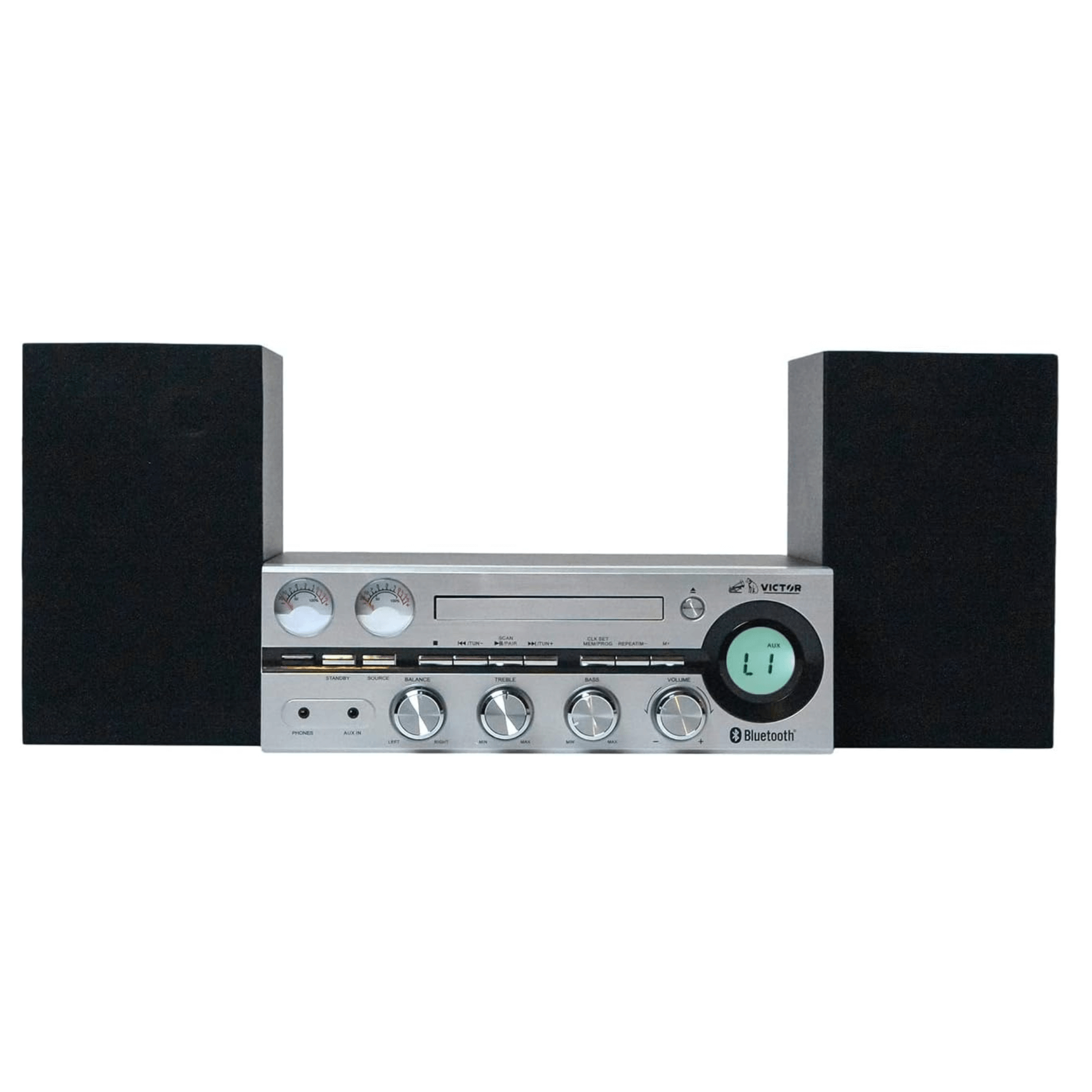 Victor Milwaukee 50W Desktop CD Stereo System Silver - Refurbished
