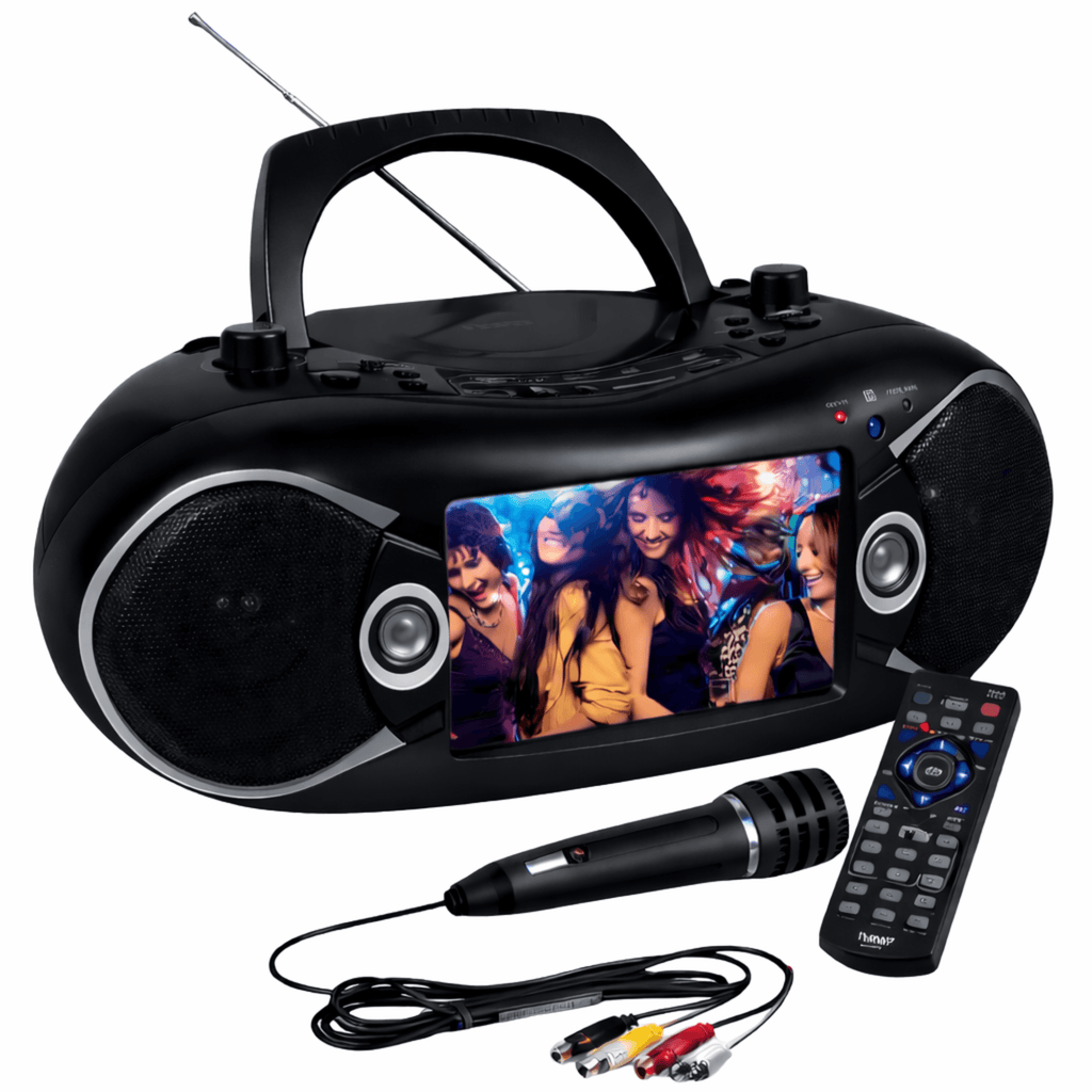Naxa 7” Bluetooth TV DVD Boombox with Mic Black - Refurbished