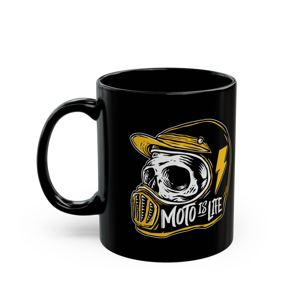 Moto Is Life Skull Coffee Mug - Black 11oz & 15oz