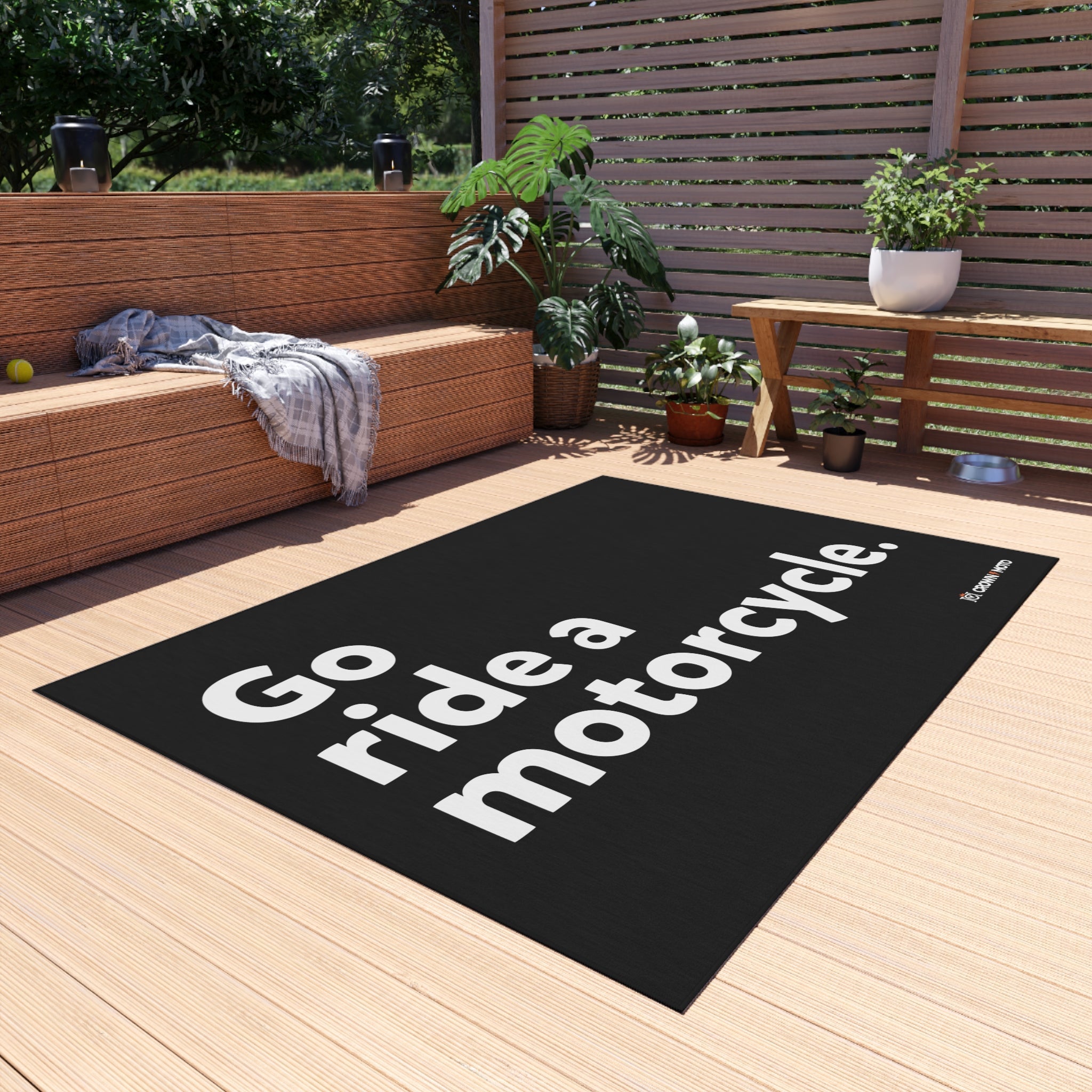 "Go ride a motorcycle" Track & Garage Mat