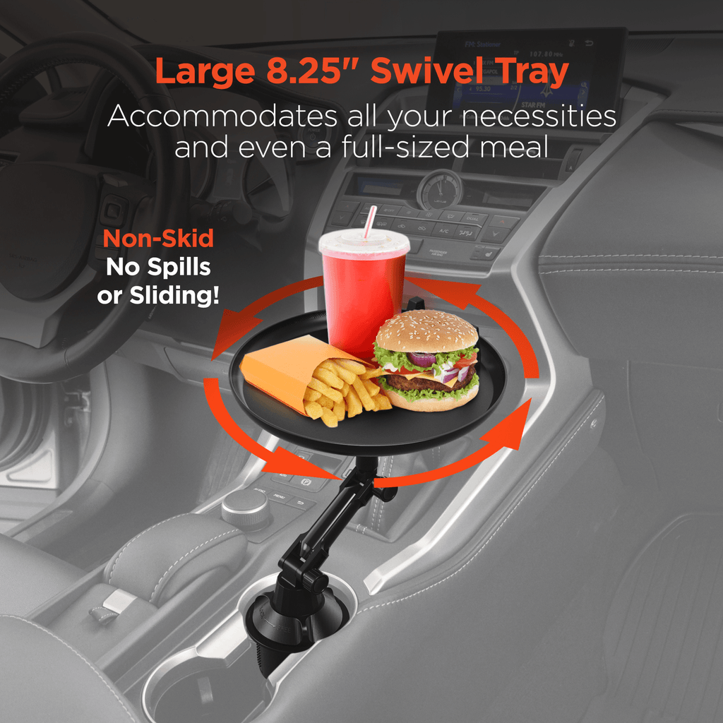 HyperGear Car Caddy Cup Holder Swivel Tray Expandable w Phone Mount