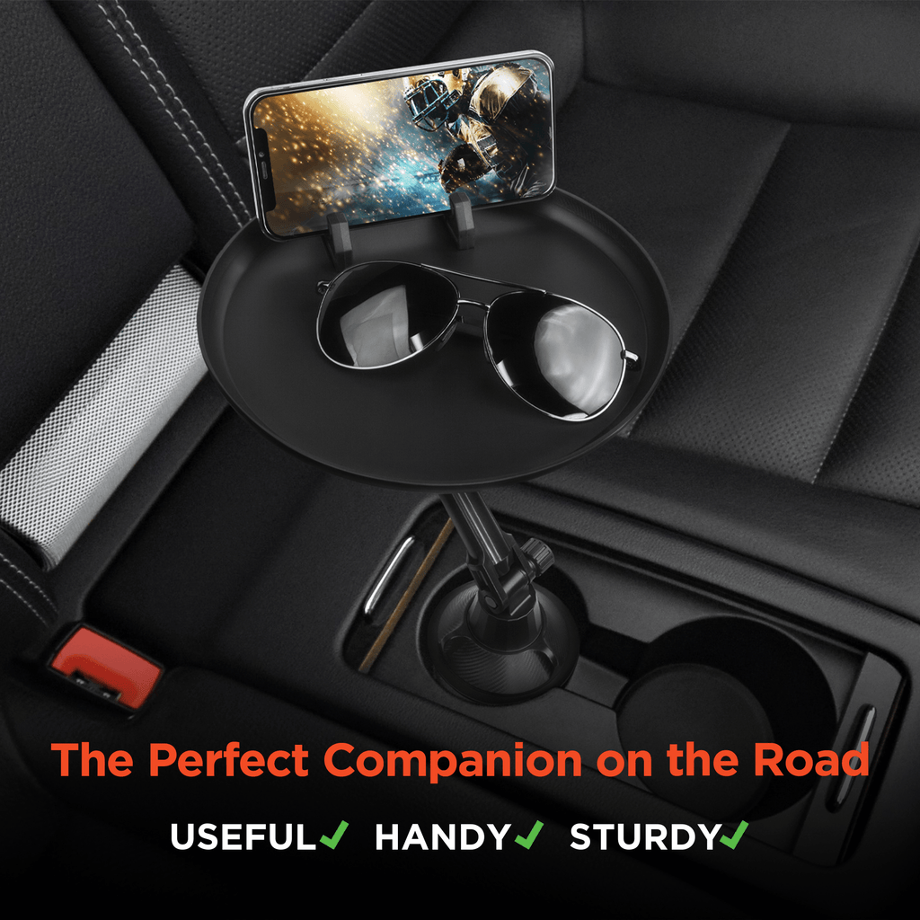 HyperGear Car Caddy Cup Holder Swivel Tray Expandable w Phone Mount