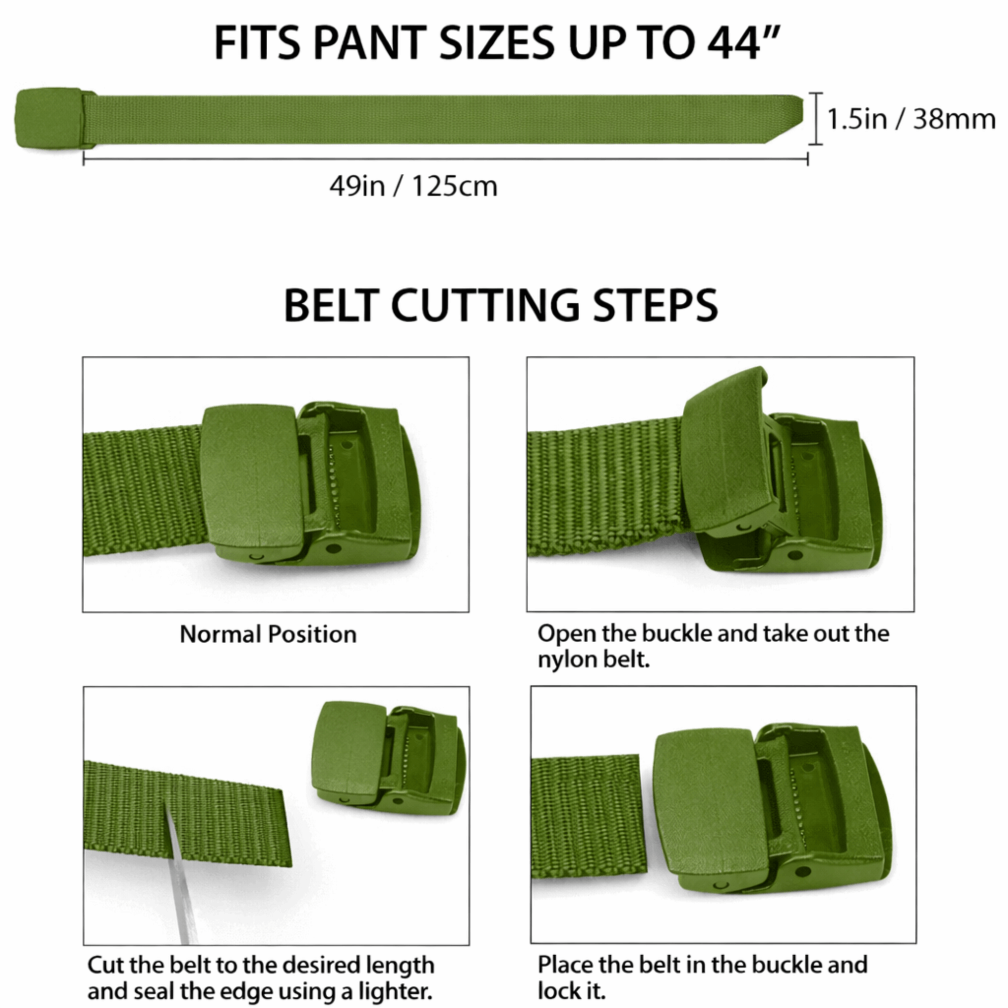 XGear Tactical Adjustable Nylon Belt with Plastic Buckle
