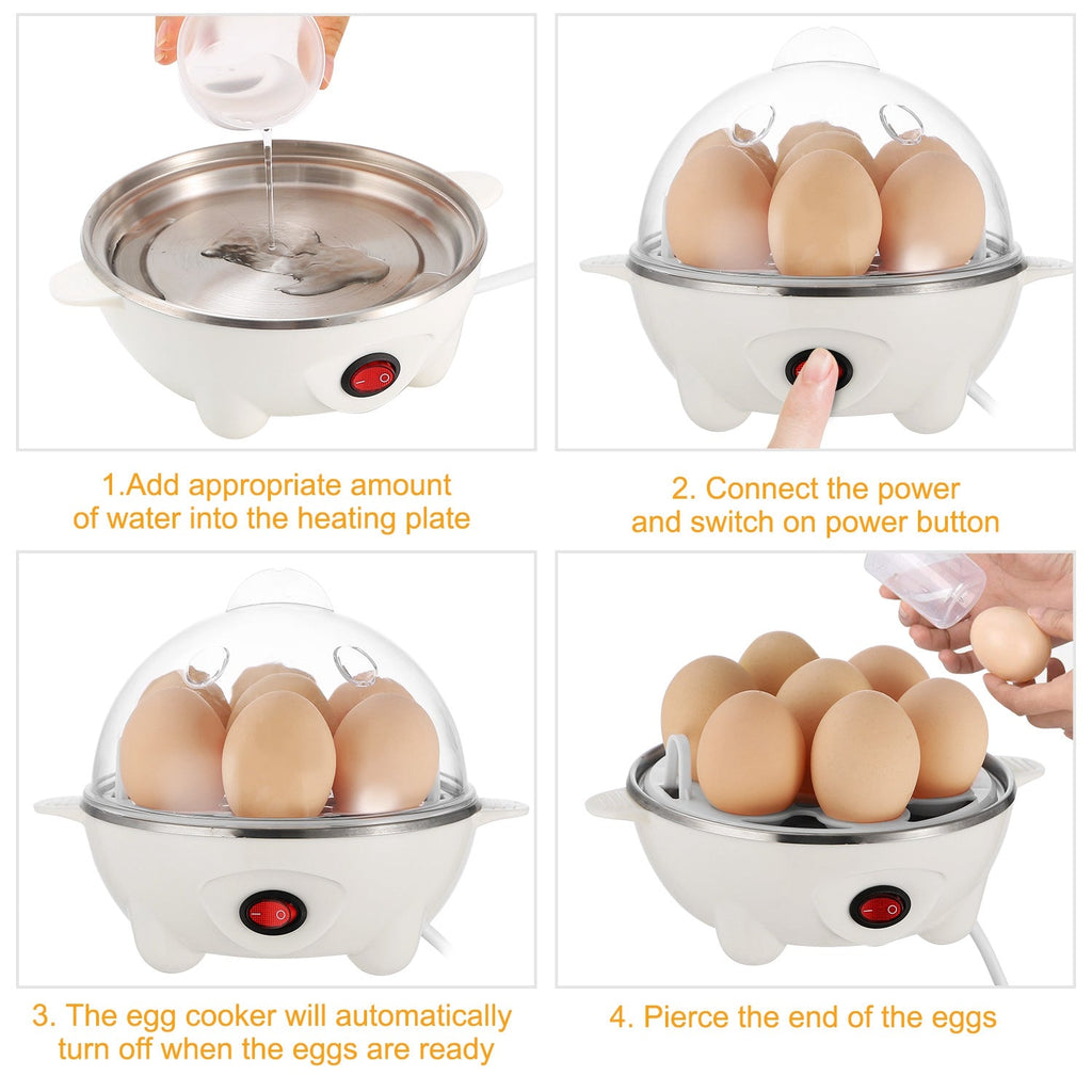 7-Egg Electric Egg Cooker – Auto Shut-Off, 350W, Hard & Soft Boiled, Steam Cooker