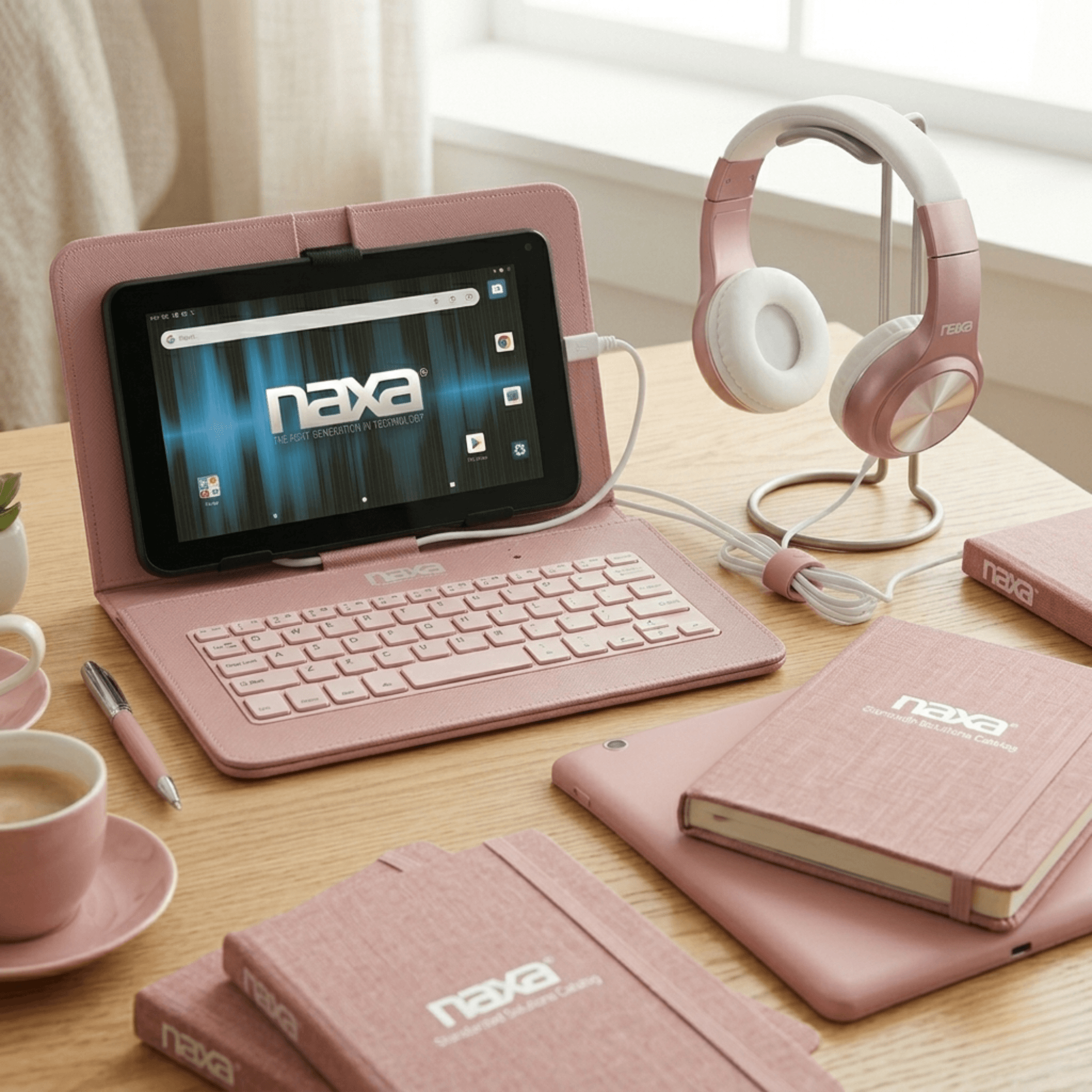 Naxa 7" Core Android 11 Tablet Kit Rose Gold - Refurbished