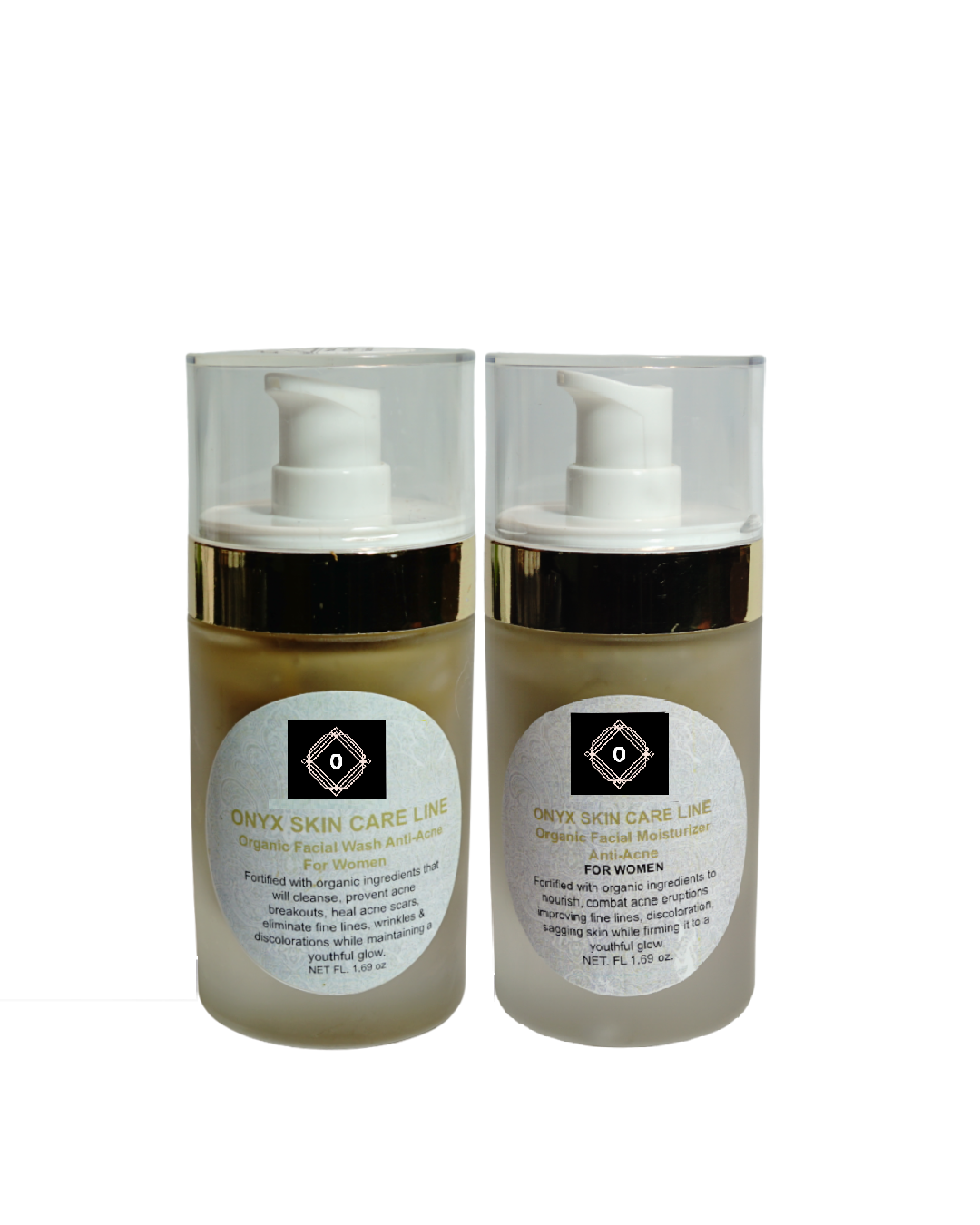Organic Anti-Acne Two-Step System Facial Wash and Moisturizer - For WOMEN