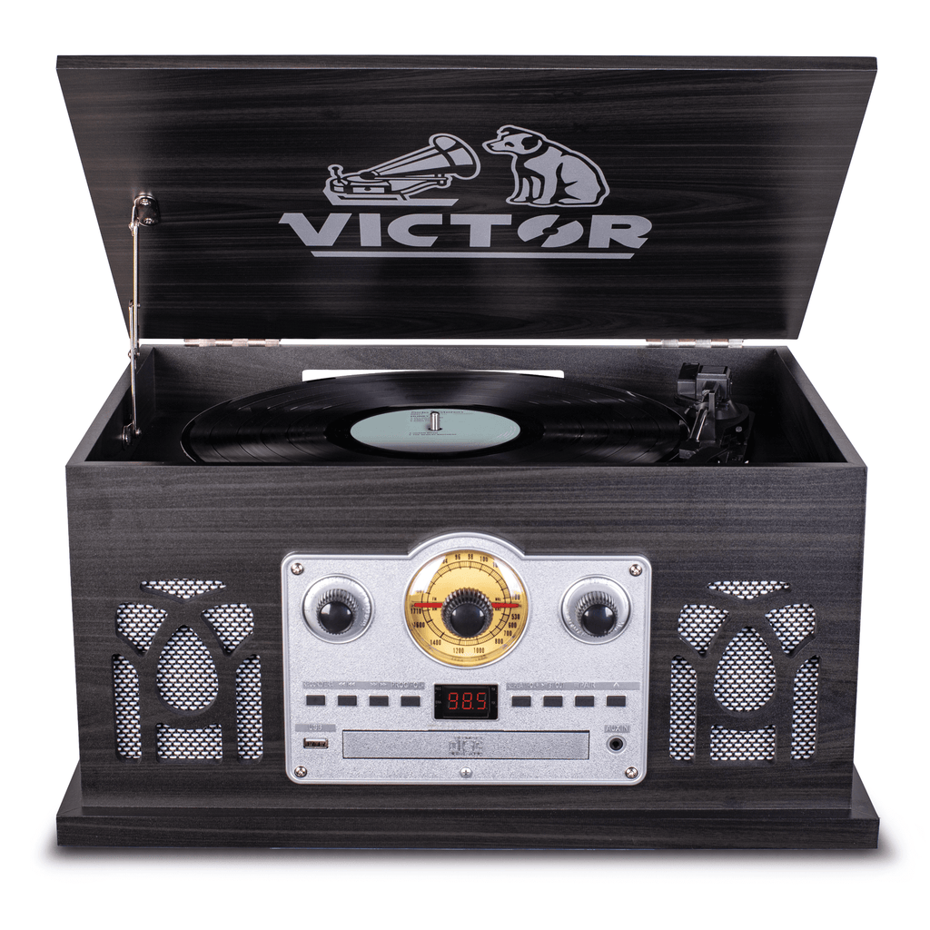 Victor Belmont 8-in-1 Wood Music Center Graphite - Refurbished