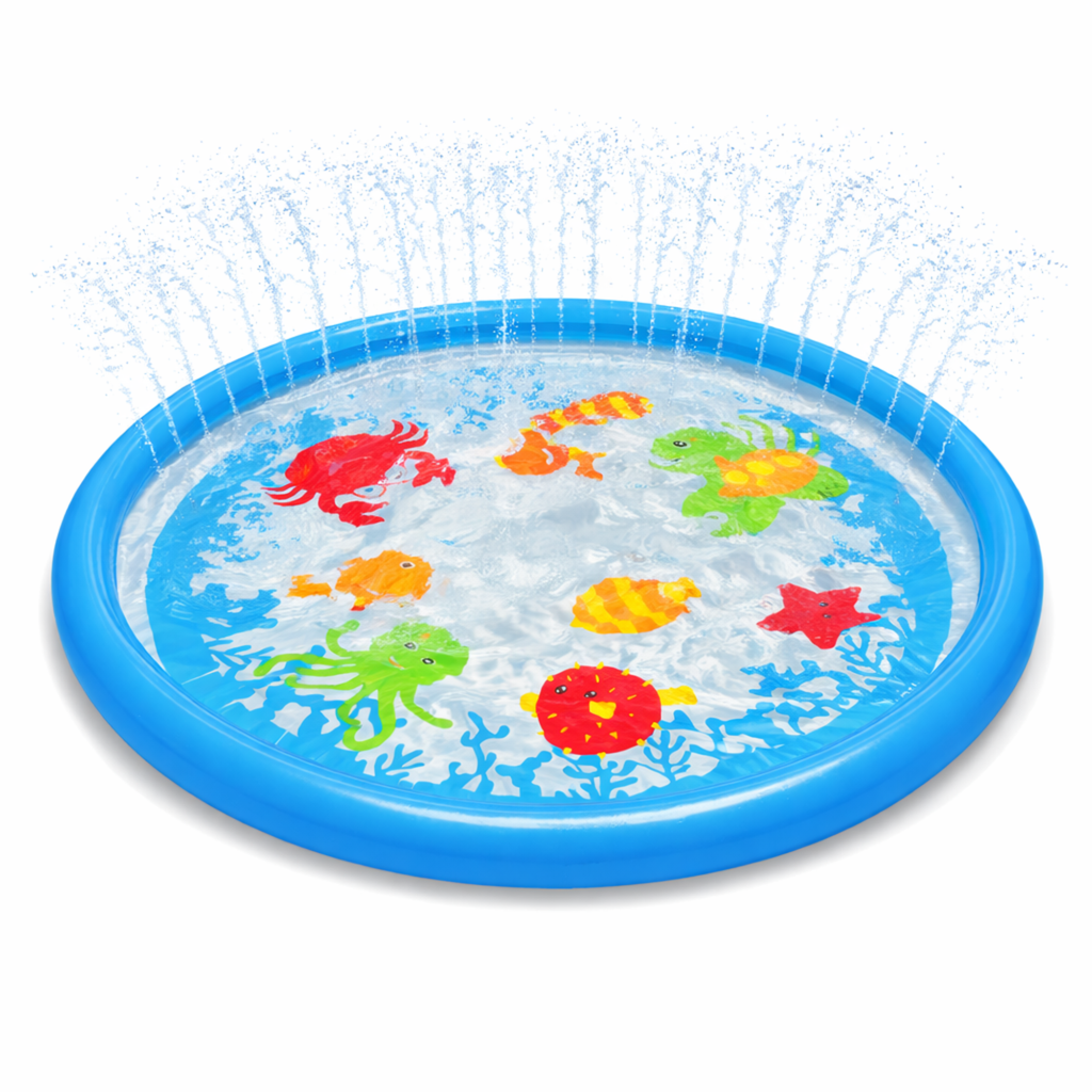 WOW Watersports Under the Sea 10 Ft Splash Pad with Adjustable Built-in Sprinkler System
