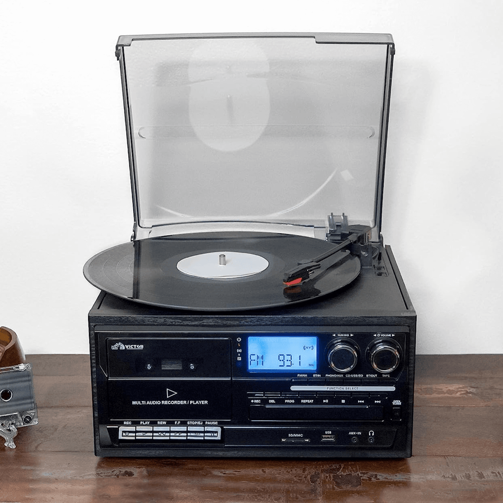 Victor Cosmopolitan 8-in-1 Turntable Music Center Black - Refurbished