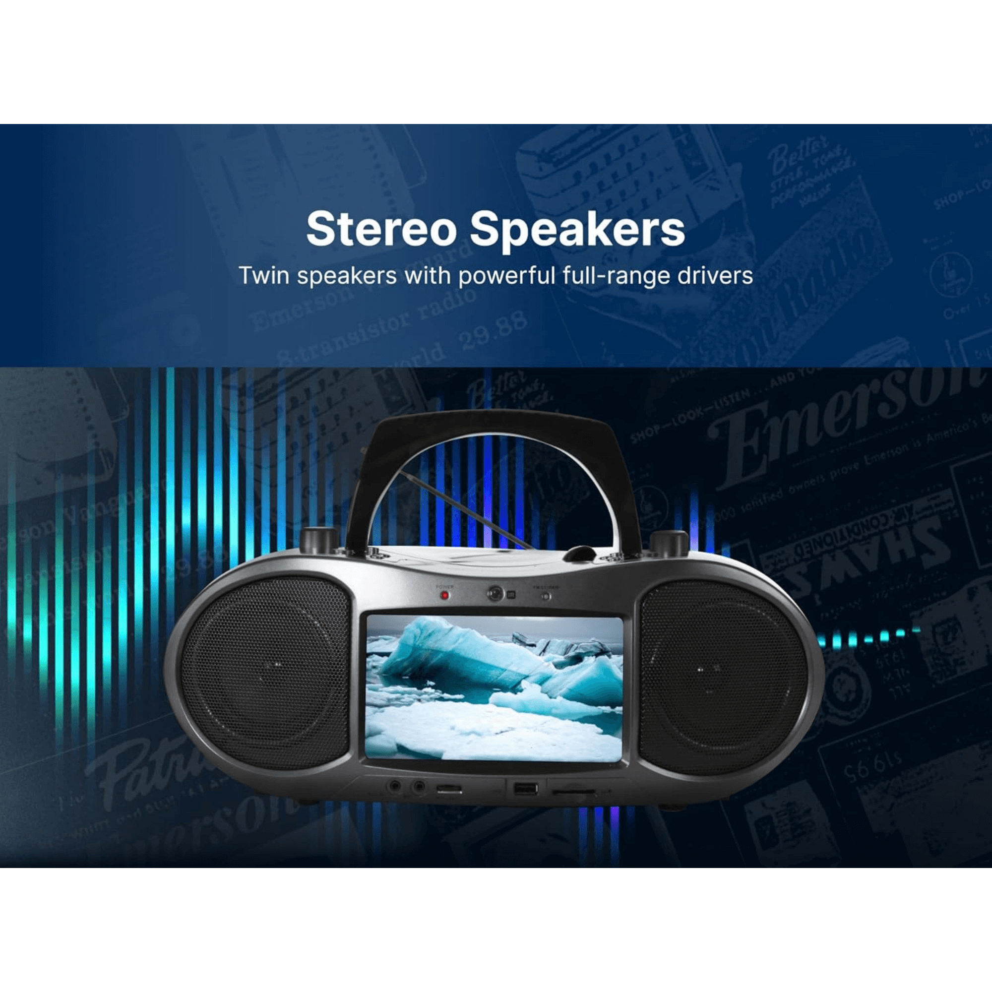 Emerson 7" Bluetooth DVD Boombox - Refurbished