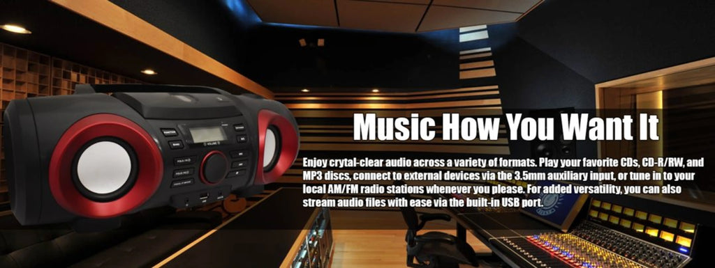 MP3/CD Boombox with Bluetooth
