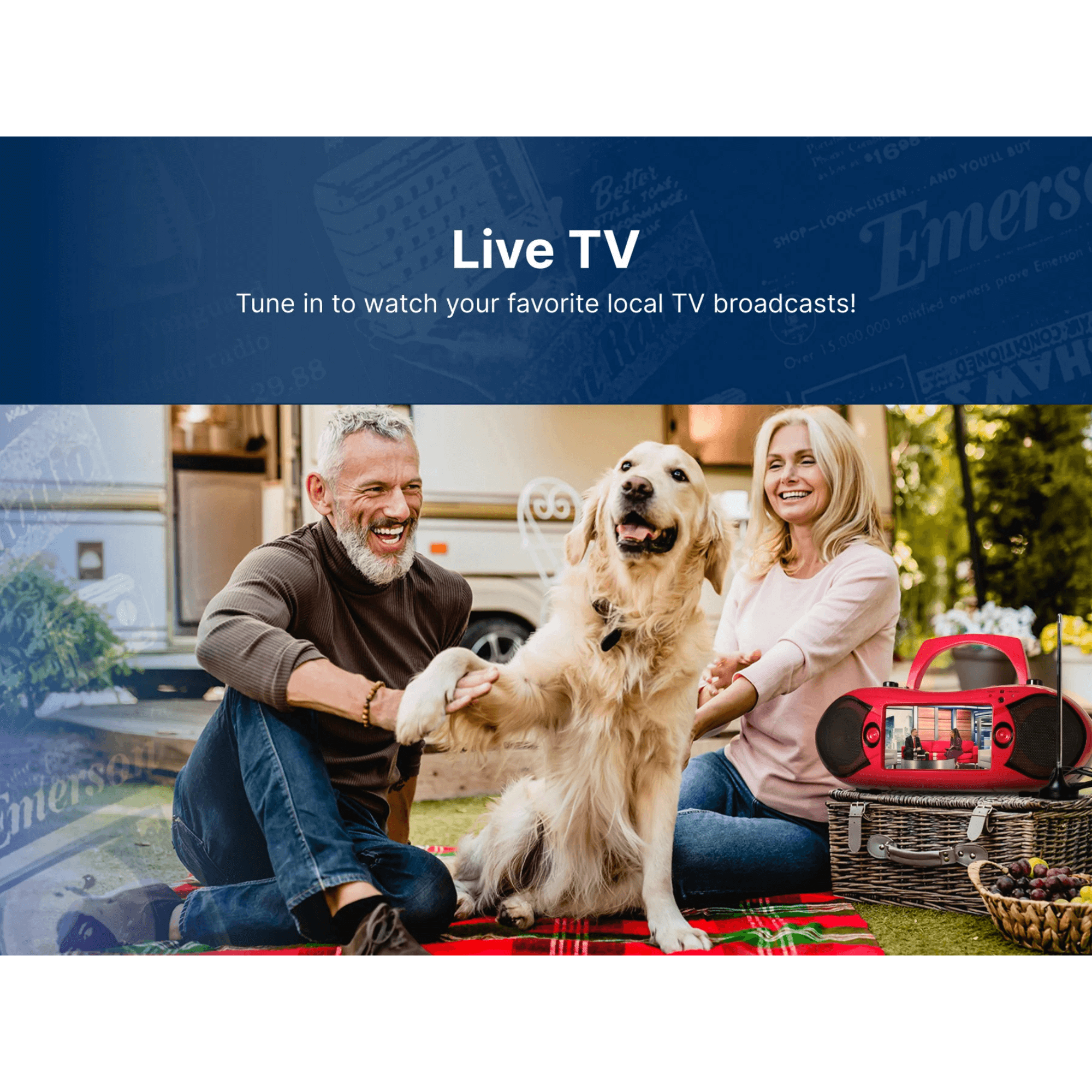 Emerson 7" Bluetooth TV DVD Boombox Red - Refurbished