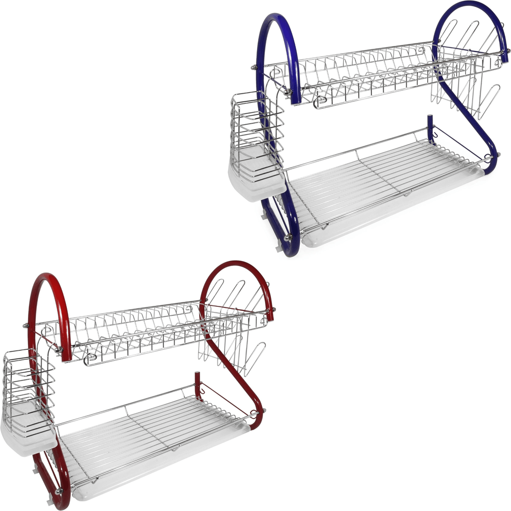 Better Chef 16" 2-Level Colored-Chrome-Plated S-Shaped Dish Rack