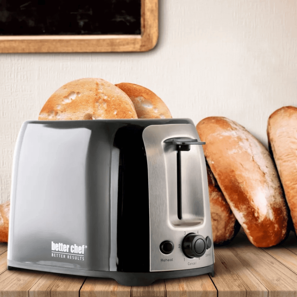 Better Chef Deluxe Cool Touch Wide-Slot 2-Slice Toaster with Stainless Accents
