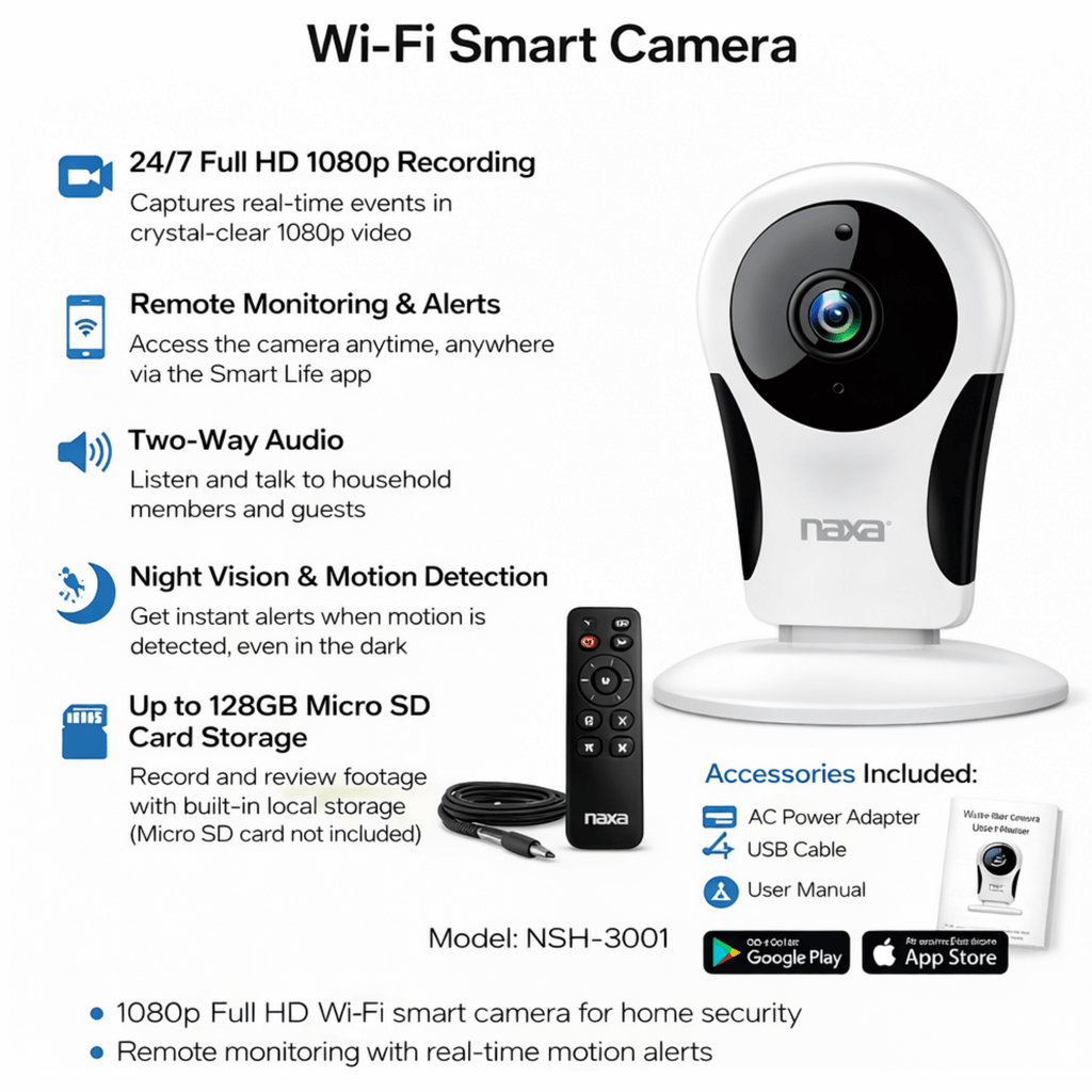 Naxa Wi-Fi Smart Camera - Refurbished