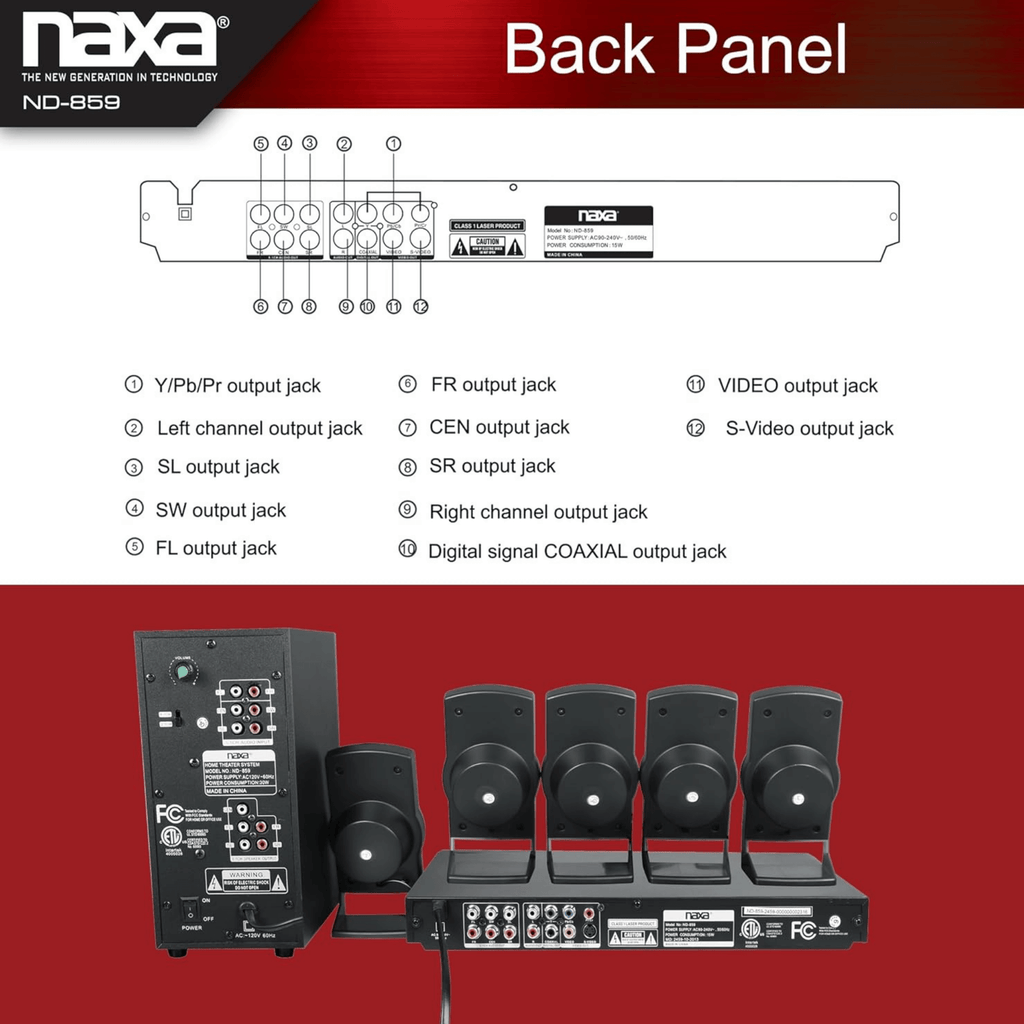 Naxa 5.1-Channel Home Theater DVD & Karaoke System - Refurbished