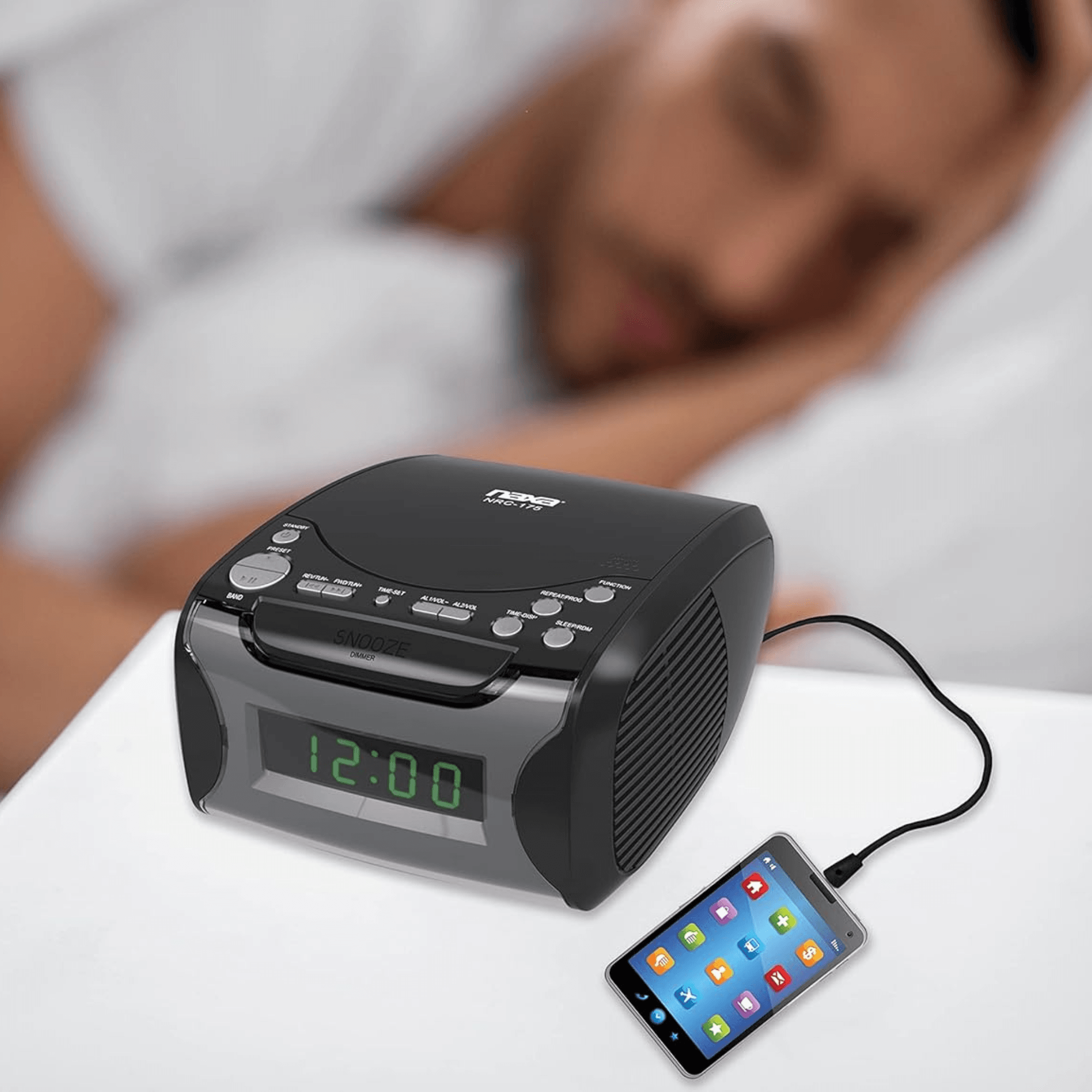 Naxa Dual Alarm Clock Radio CD Player - Refurbished