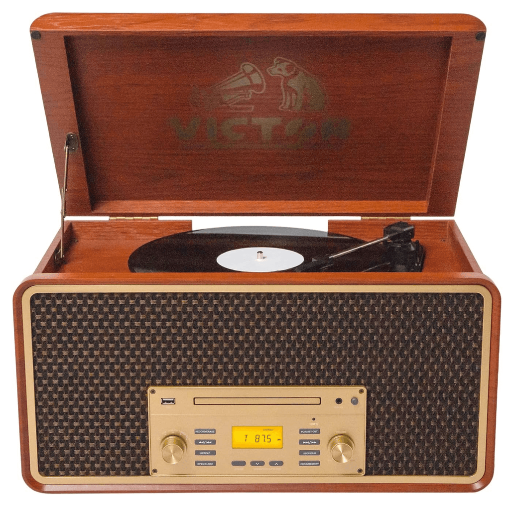 Victor Monument 8-in-1 Wood Music Center Mahogany - Refurbished