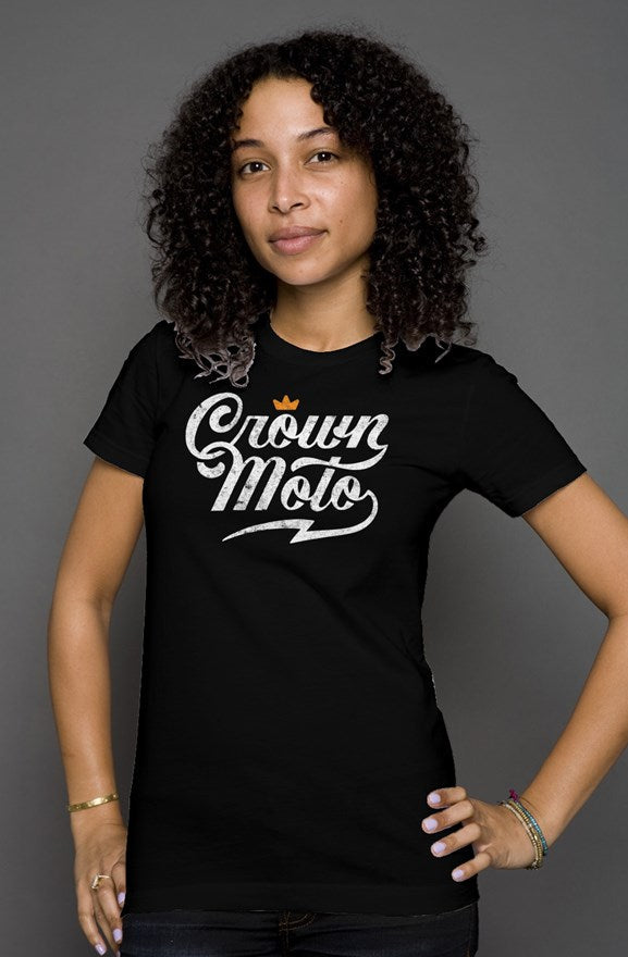 Crown Moto Script Logo Women's T-shirt