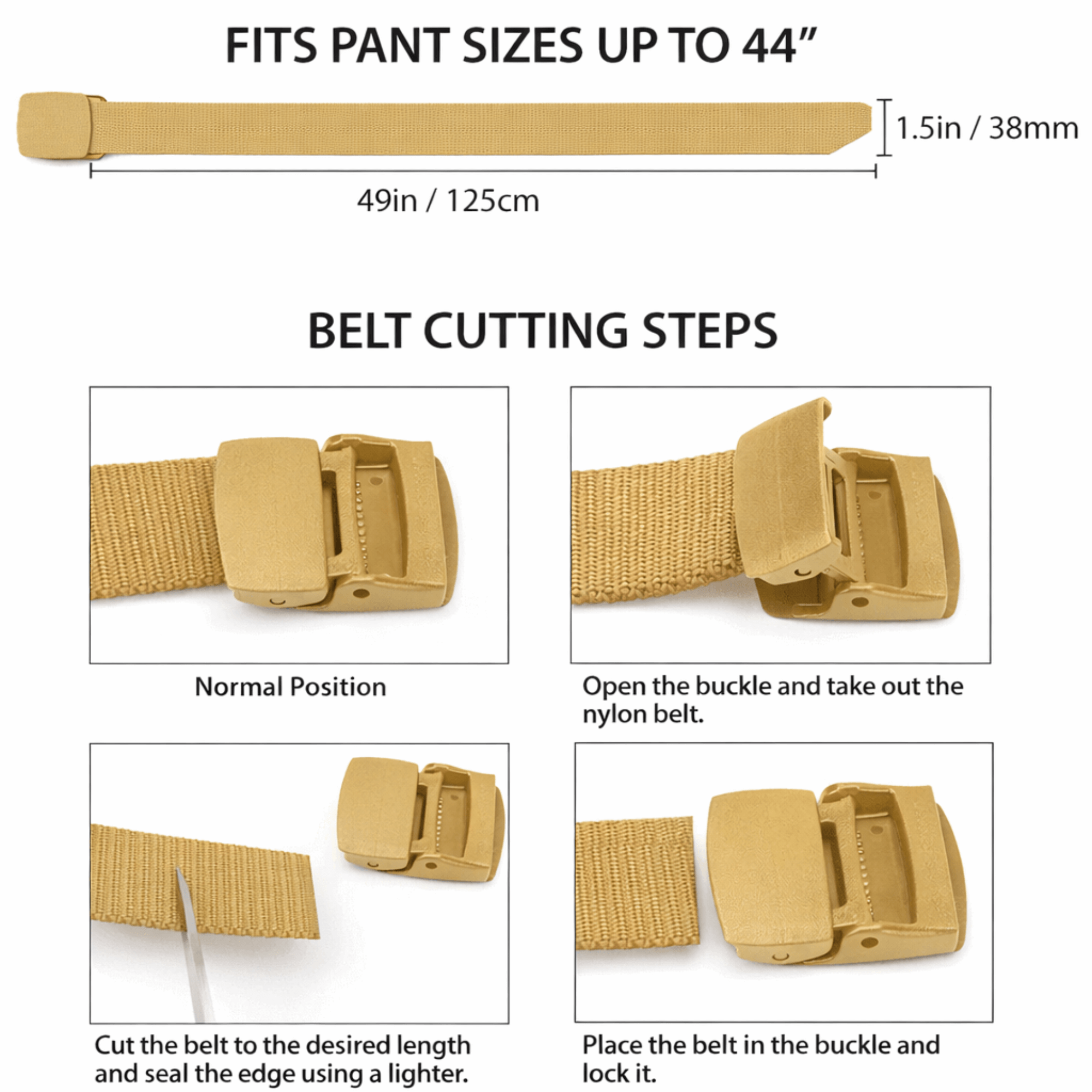XGear Tactical Adjustable Nylon Belt with Plastic Buckle