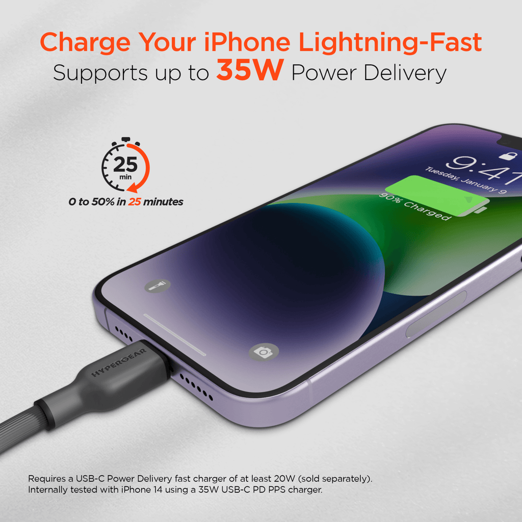 HyperGear Flexi PRO USB-C to Lightning Cable 6ft