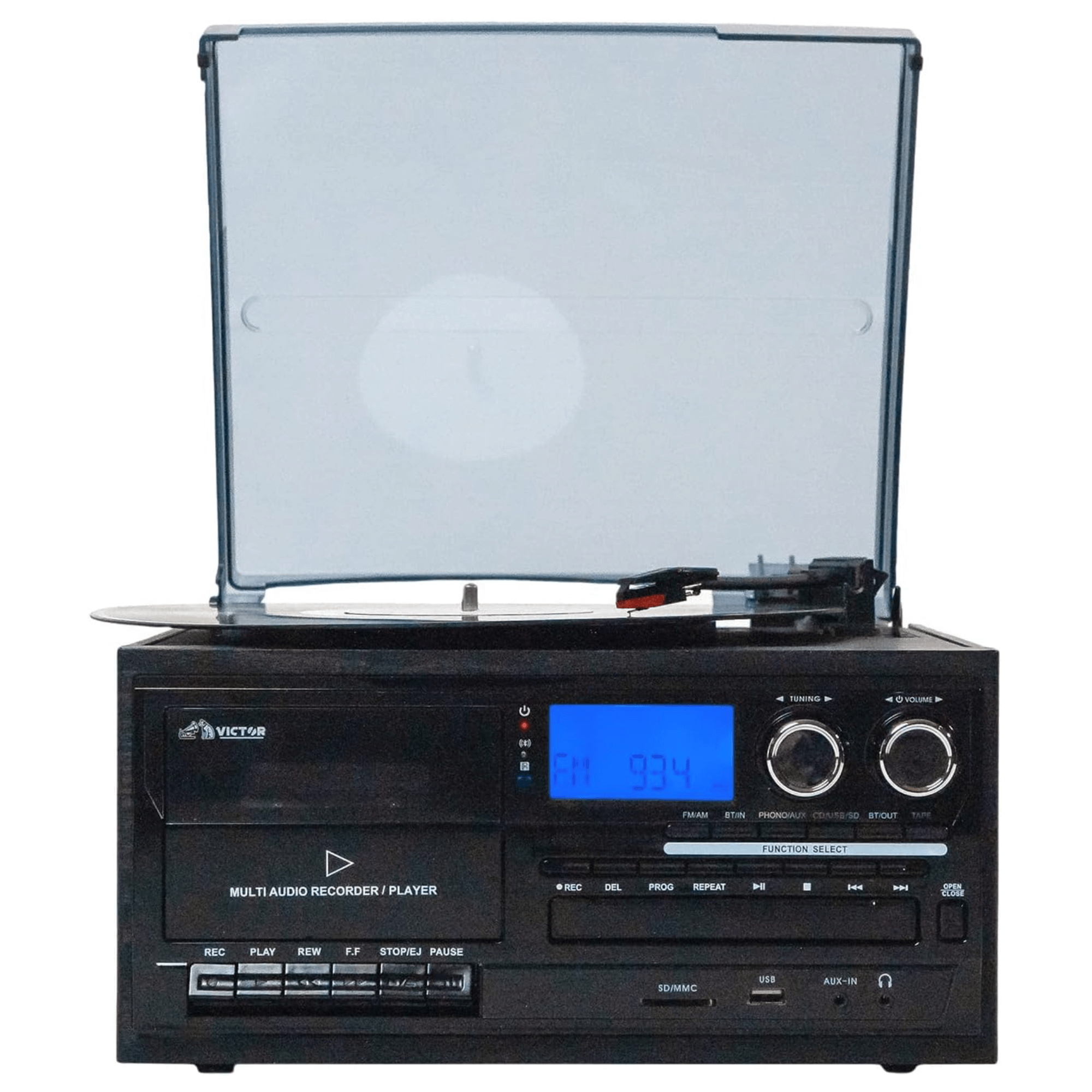 Victor Cosmopolitan 8-in-1 Turntable Music Center Black - Refurbished