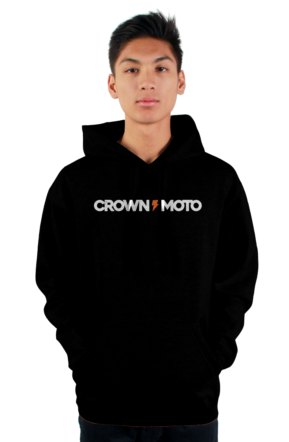 Crown Moto Bolted Text Pullover Hoodie