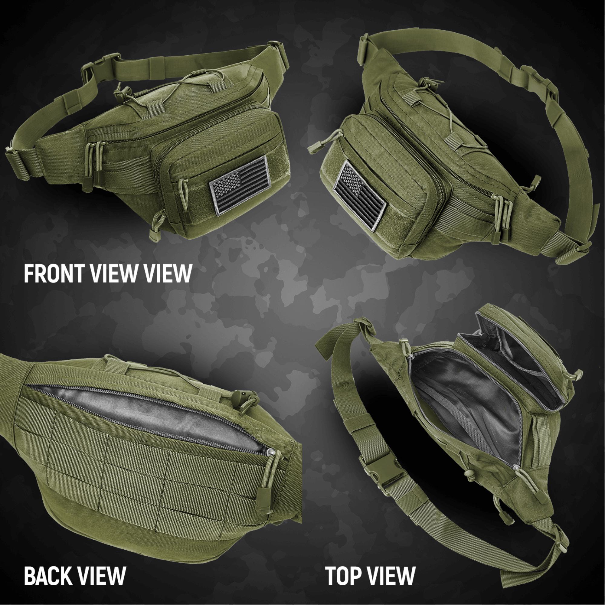 XGear Tactical Hunting Fanny Pack with USA Flag Patch