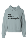 Original "Go ride a motorcycle" Women's Hip Length Hoodie (black ink)