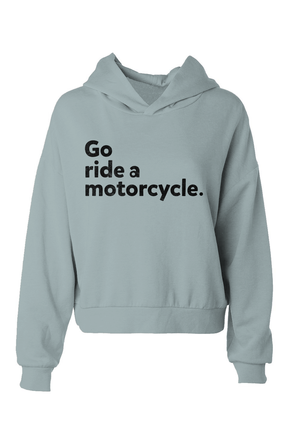 Original "Go ride a motorcycle" Women's Hip Length Hoodie (black ink)