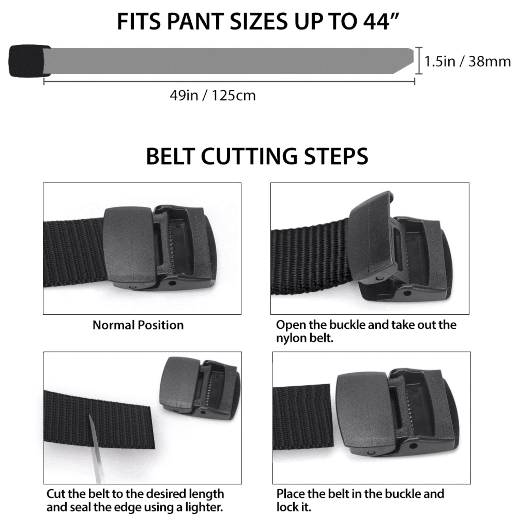 XGear Tactical Adjustable Nylon Belt with Plastic Buckle