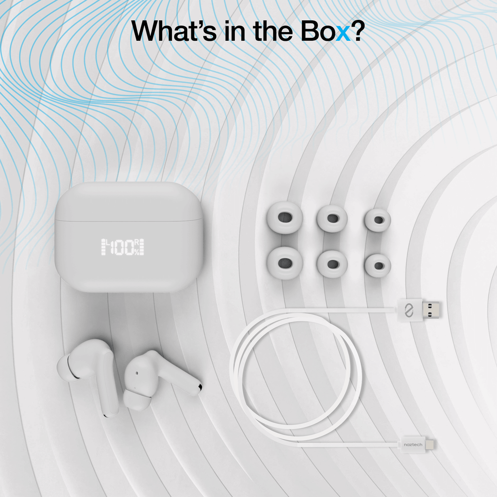 Naztech Xpods ANC Active Noise Cancelling True Wireless Earbuds with Wireless Charging Case
