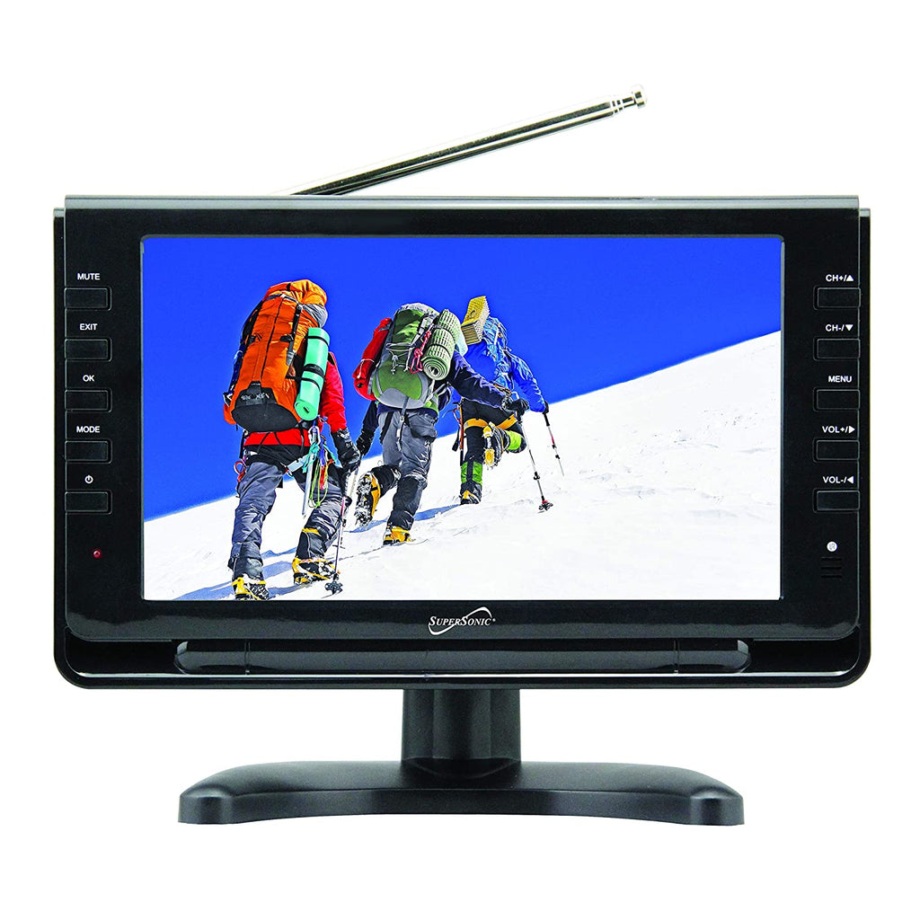 Supersonic 9" Portable Digital LCD TV with USB & SD Inputs, 12 Volt ACDC Compatible for RVs (SC-499)