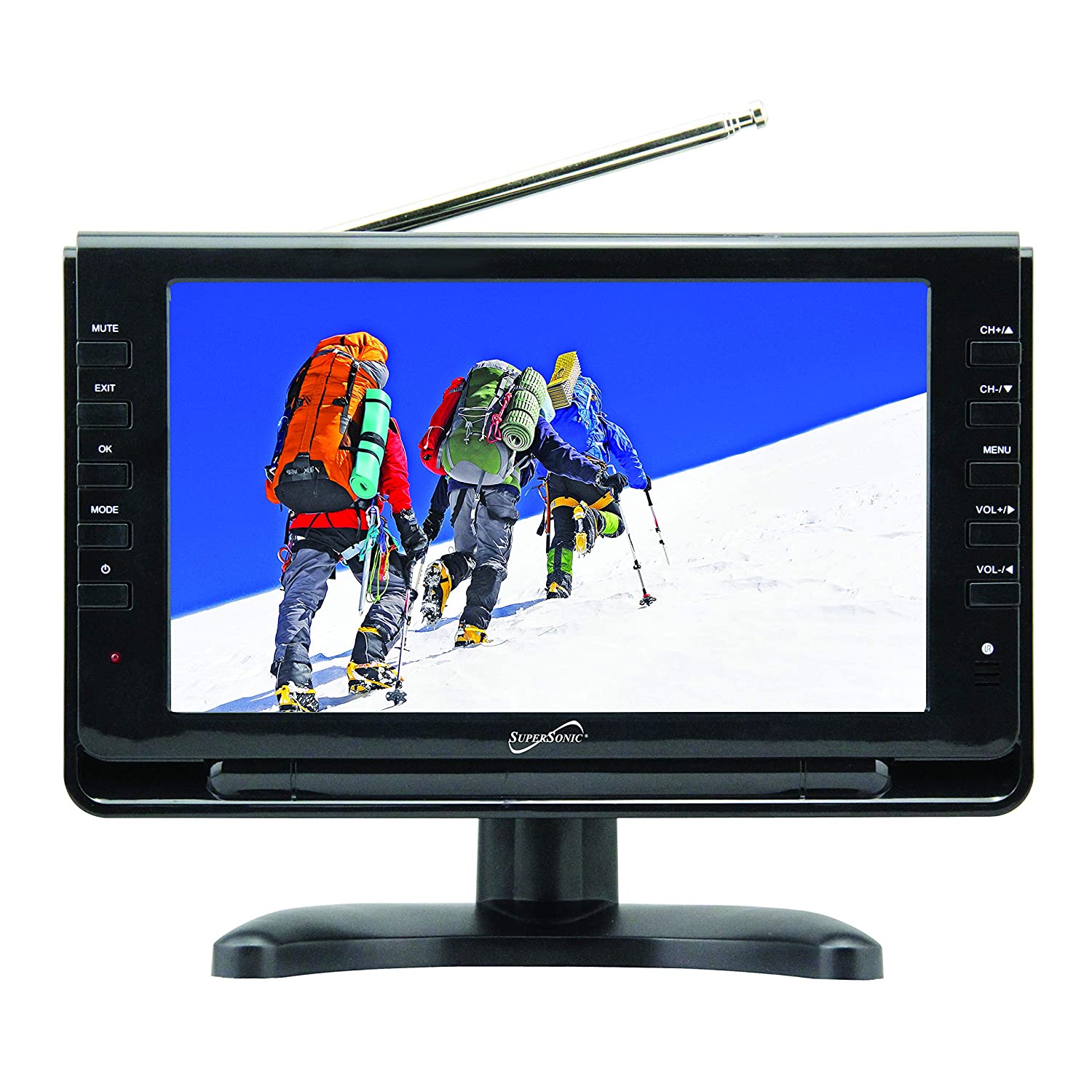Supersonic 9" Portable Digital LCD TV with USB & SD Inputs, 12 Volt ACDC Compatible for RVs (SC-499)