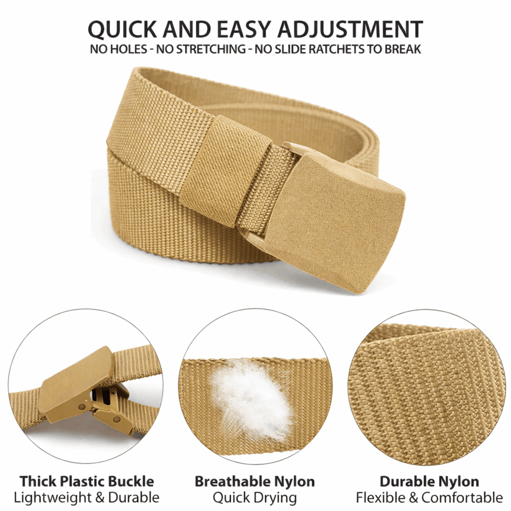 XGear Tactical Adjustable Nylon Belt with Plastic Buckle