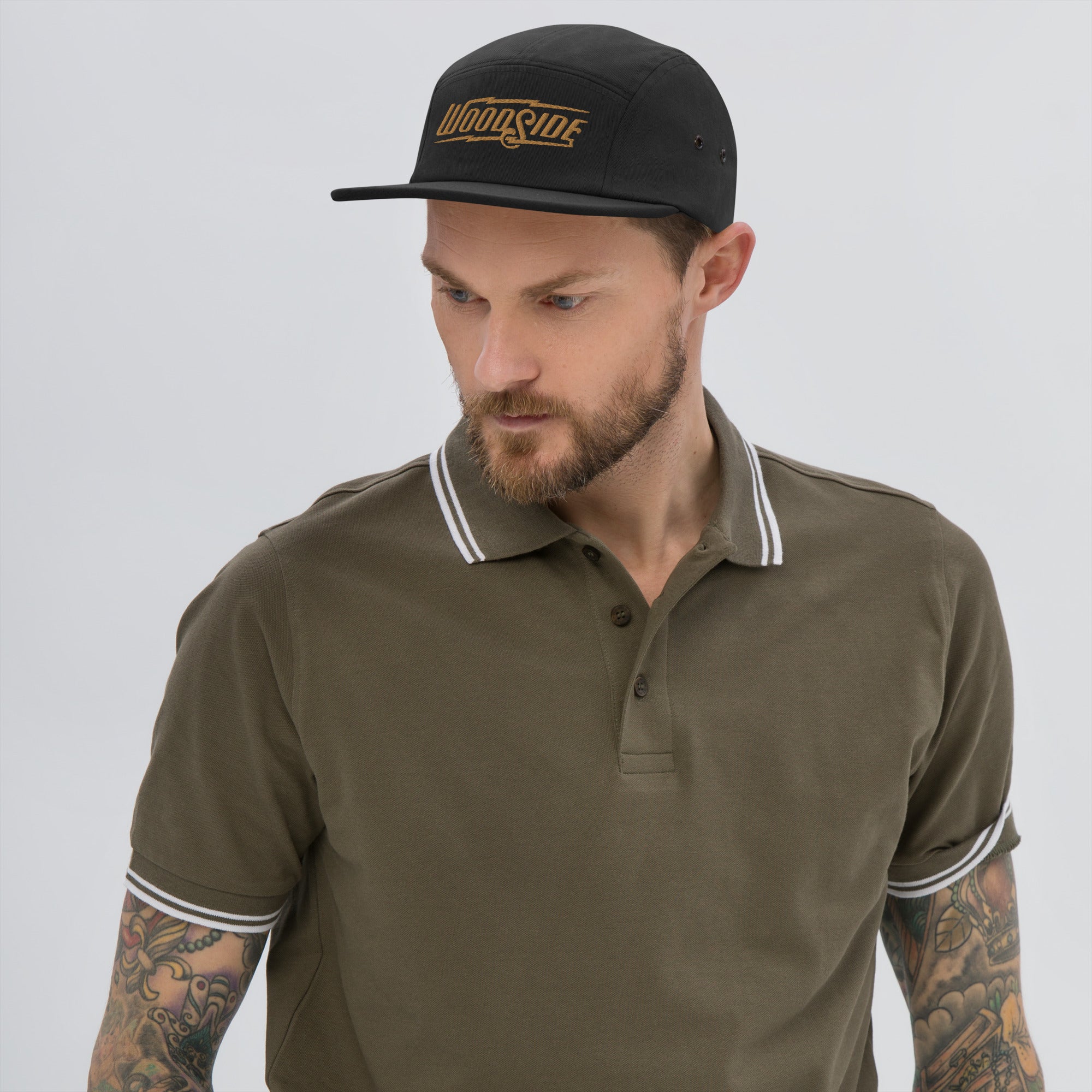 Woodside Brand Embroidered Logo Camper Hat