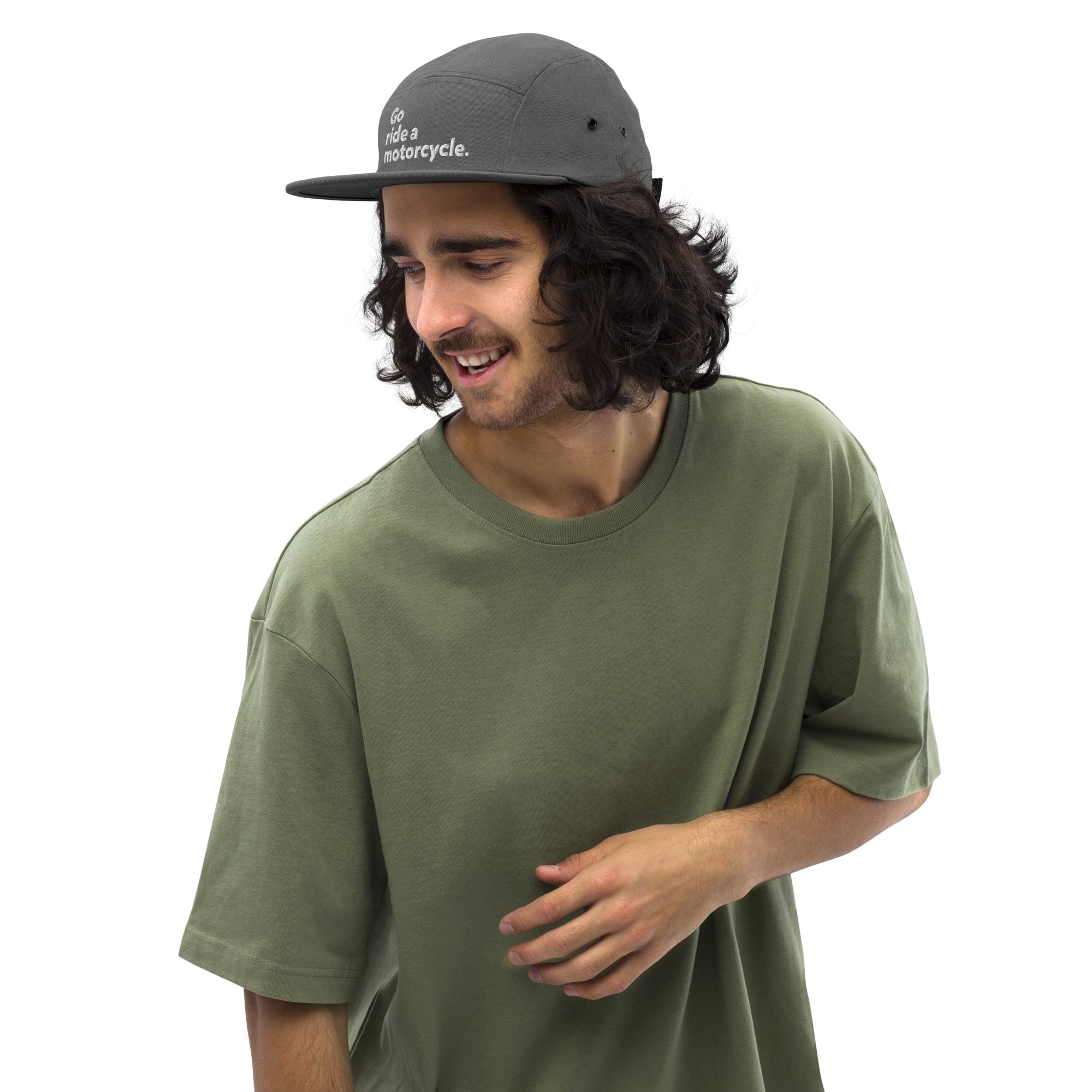 'Go ride a motorcycle' 5-Panel Camper Cap