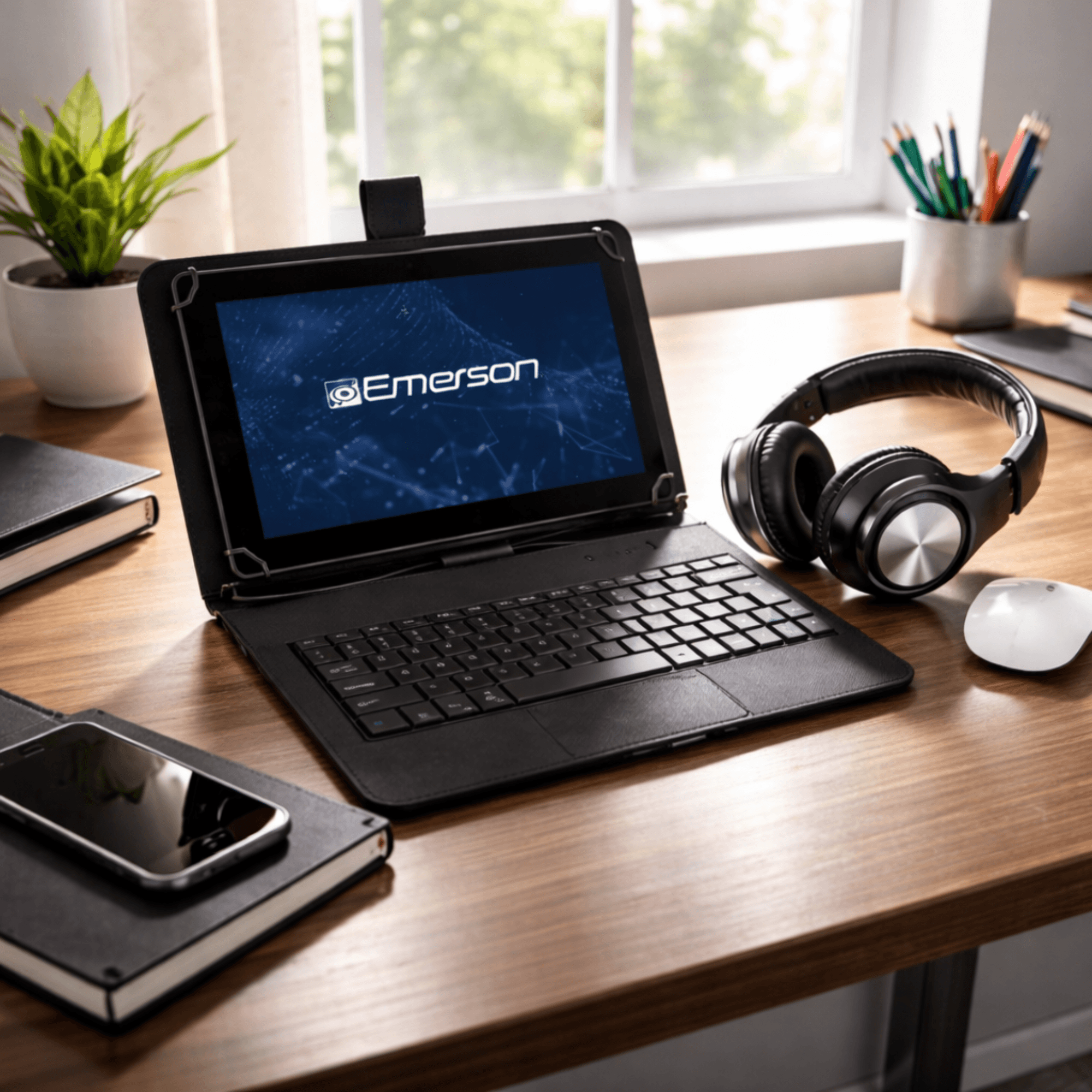 Emerson 9” Quad Core Tablet with Android 14 Black - Refurbished