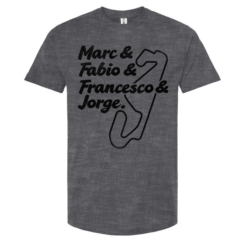 2016+ Era MotoGP Motorcycle Champions T-Shirt (black ink)