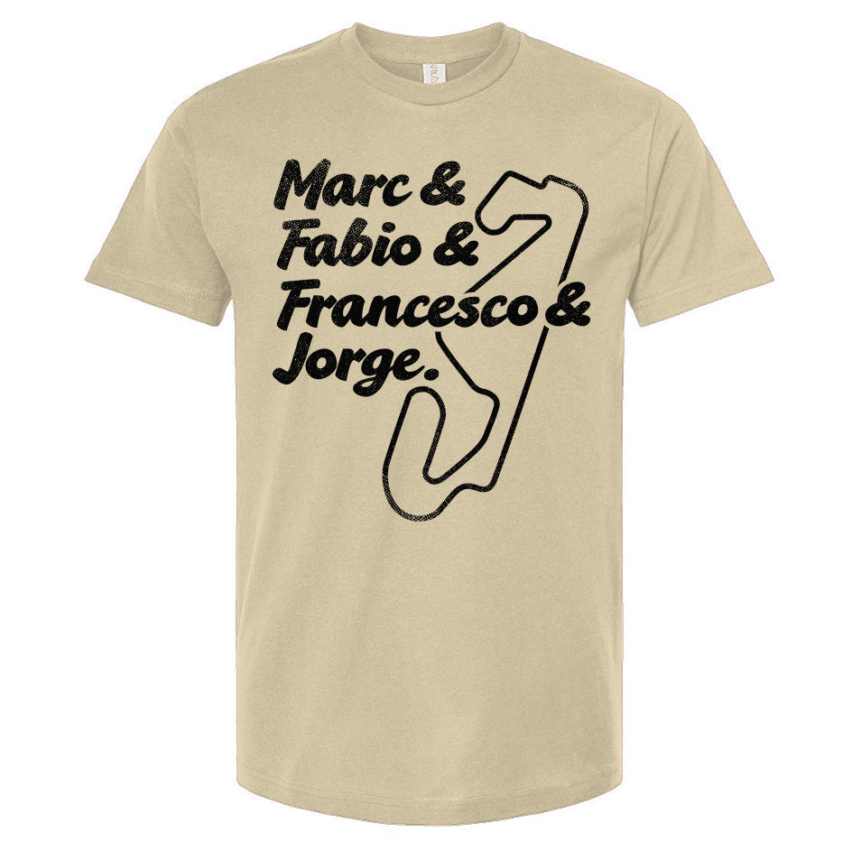 2016+ Era MotoGP Motorcycle Champions T-Shirt (black ink)