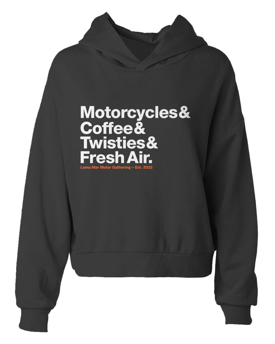 Loma Mar Motor Gathering Women Motorcyclist Hoodie