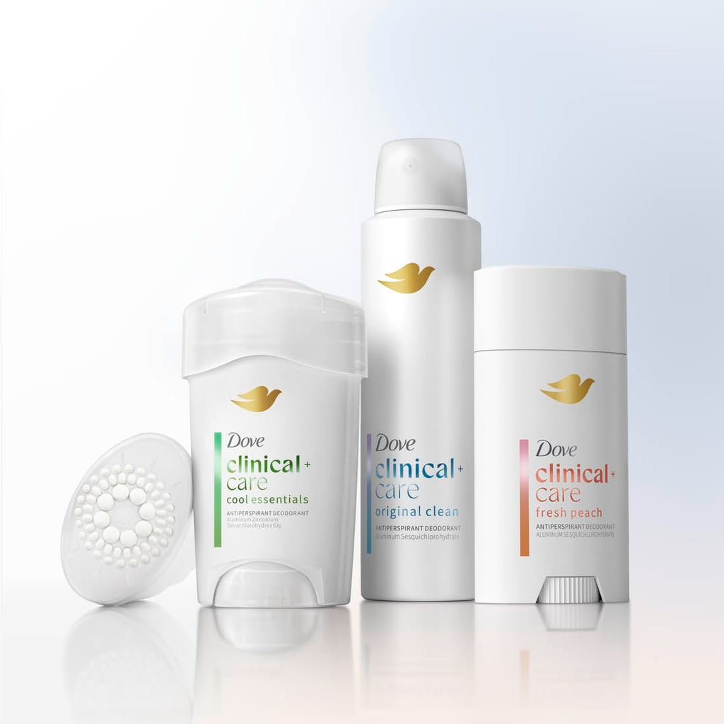 Dove Clinical + Care Antiperspirant Deodorant Invisible Solid Stick for Women Clean Soft for Sensitive Skin Hypoallergenic 2.6 oz