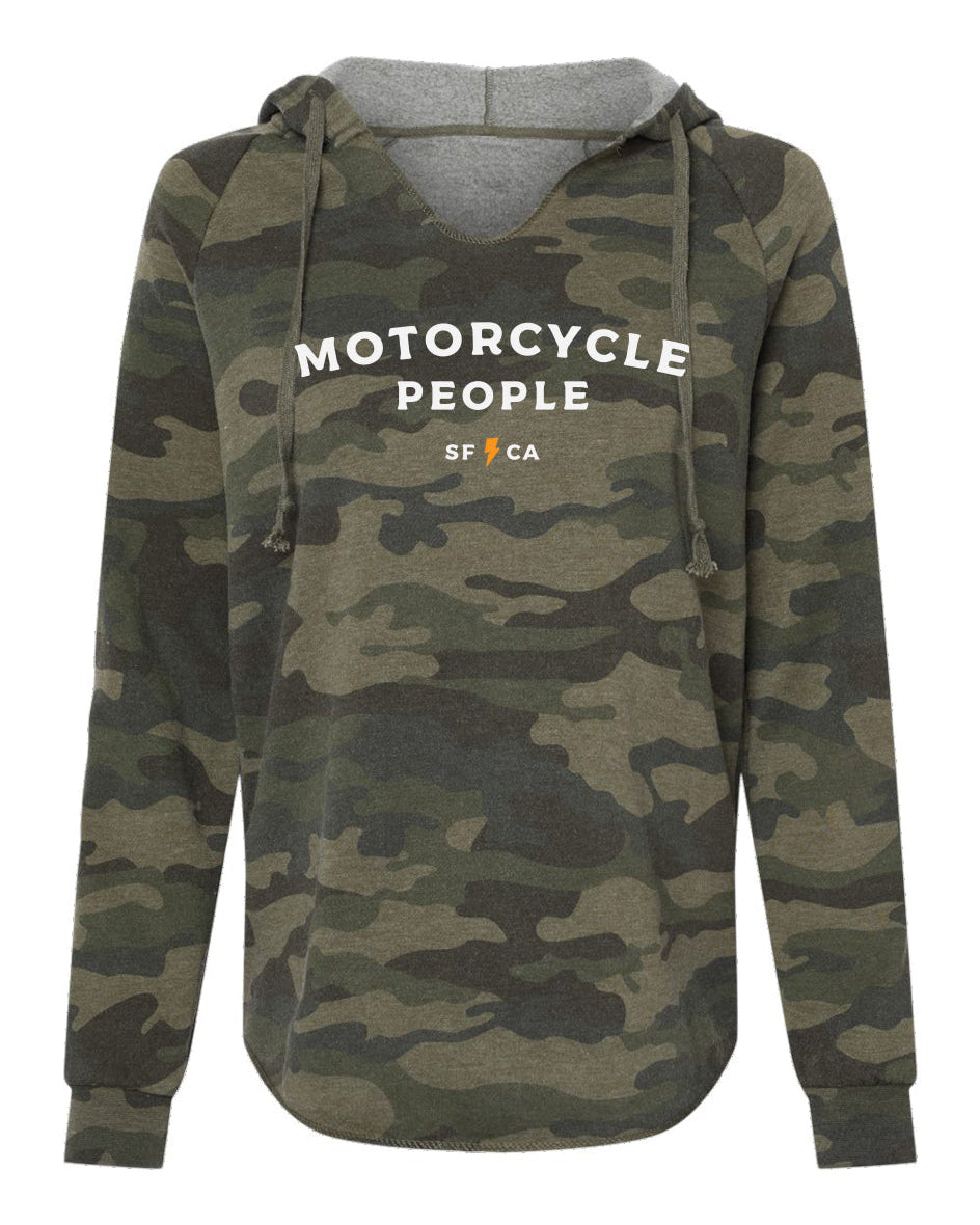 Motorcycle People SF Women's Lightweight Camo Hoodie