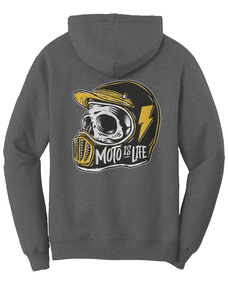 Moto is Life - Solid Skull Pullover Hoodie